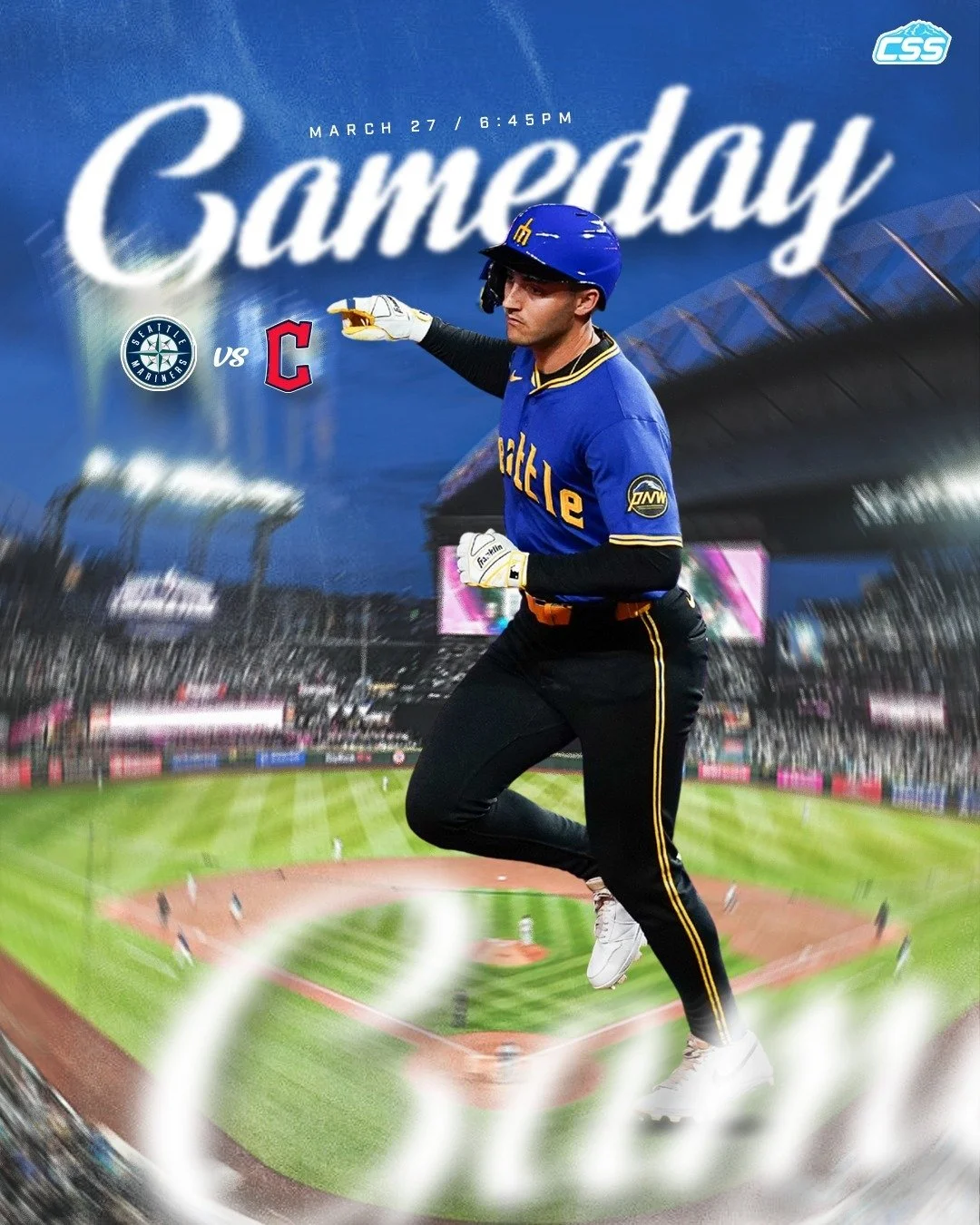 It's @mariners gameday! The Mariners look to bounce back from last night's loss on Opening Day, as George Kirby takes the mound for Seattle in game two of four against the @cleguardians!

Tonight's game is on Apple TV. 

You can always head down to t