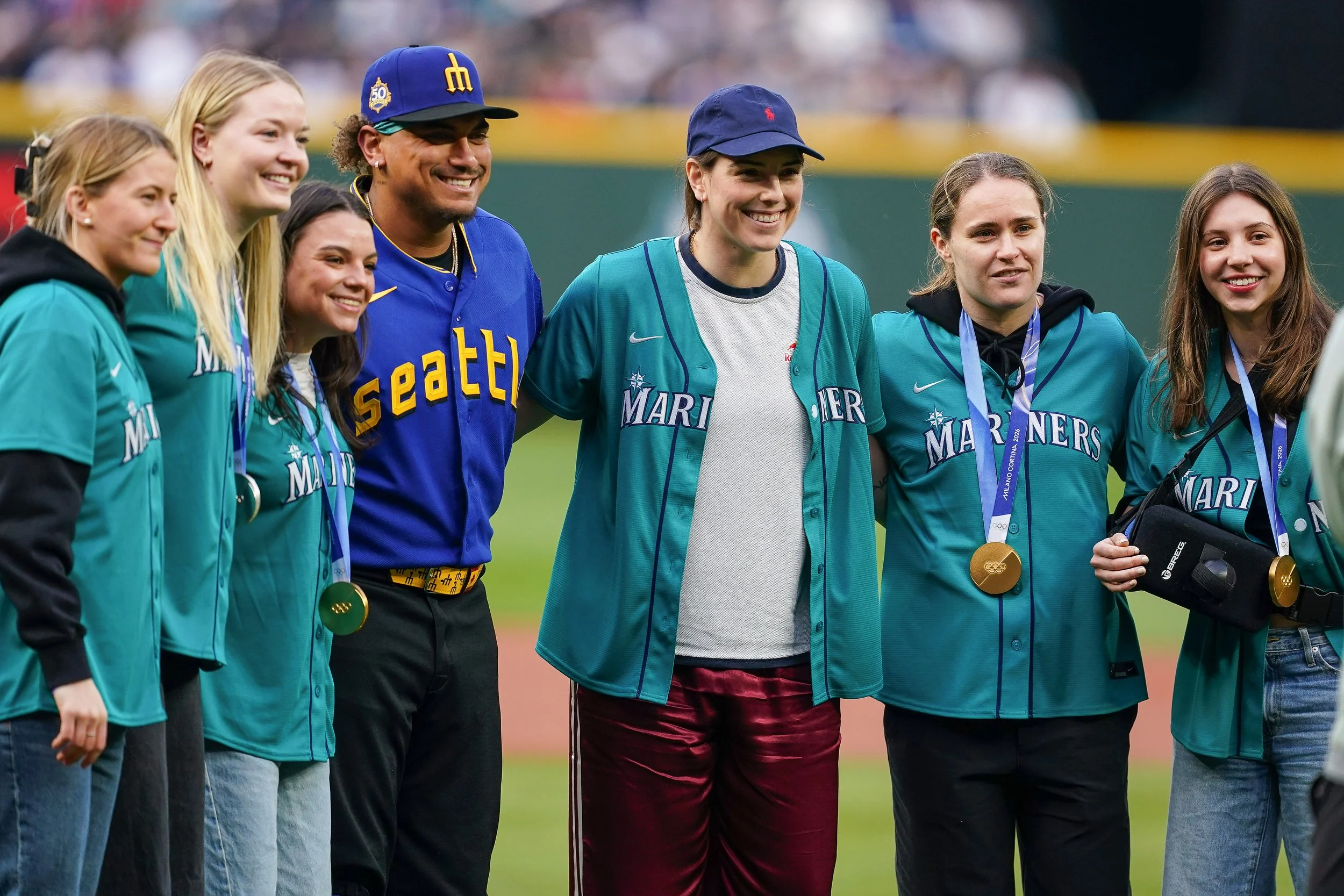 Torrent 2026 Olympians Throw Out Ceremonial First Pitch Before Mariners Game