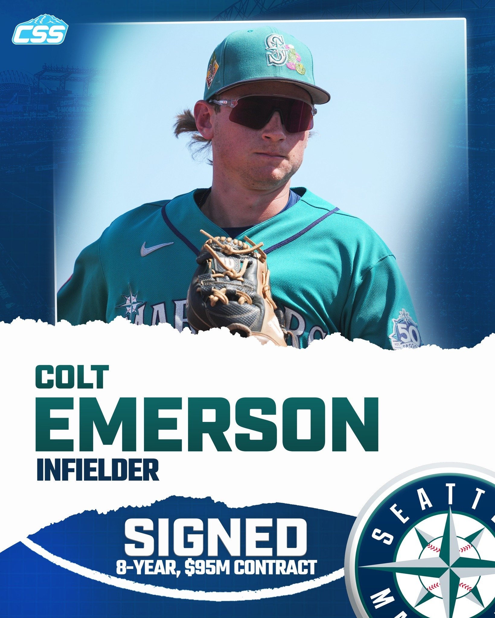 Earlier, our @Mariners announced a contract extension for prospect Colt Emerson through the 2033 season, with a club option through 2034.

Emerson has been selected to the 40-man roster and optioned to Triple-A Tacoma. In a corresponding 40-man roste