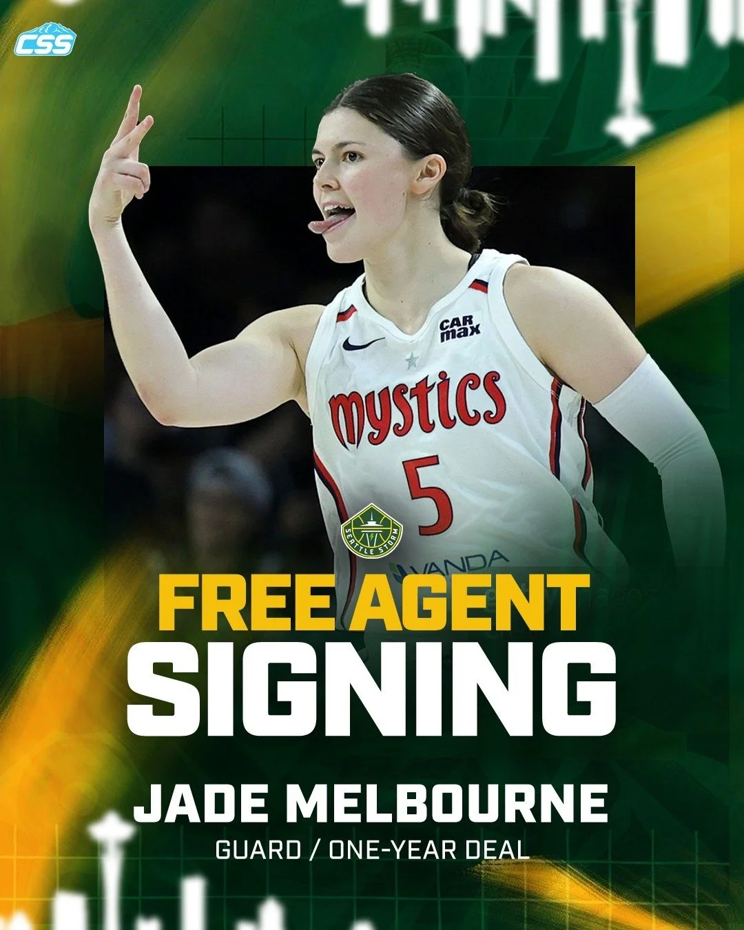 Catching up: Our @SeattleStorm brought back Australian point guard Jade Melbourne, signing the 23-year-old to a one-year deal.

Melbourne returns to the team that drafted her and likely will see an expanded role this time.

Photo by Ethan Miller

#Se