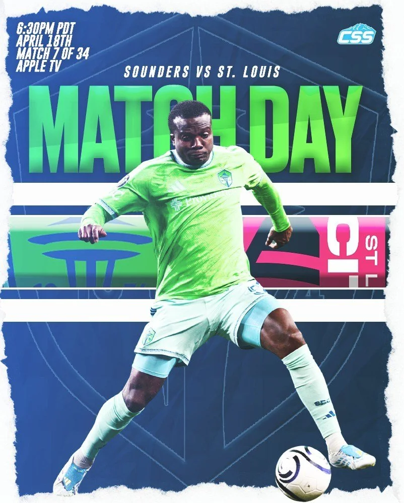 It's @soundersfc matchday! After midweek action in the CCC, the Sounders return to MLS play by hosting @stlcitysc at @lumenfield! Seattle looks to continue rolling along in league play.

You can always head down to the home of CSS, @roughandtumblepub