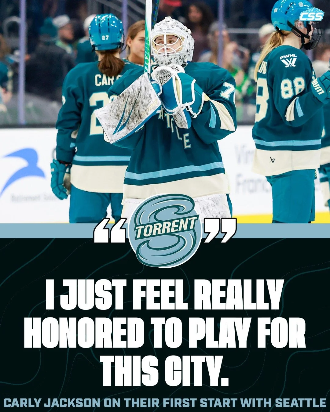 After yesterday's @pwhl_torrent game against Vancouver, we asked goaltender Carly Jackson about their first start with the Torrent. CJ shared the emotions and what they'll remember from the game.

Cover photo by @wolterpix_sports 

#SeattleTorrent #S