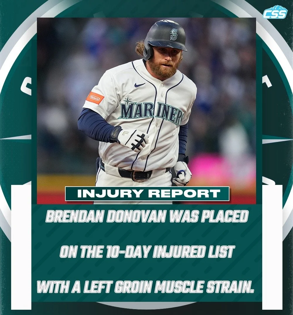 Earlier today, the @Mariners placed INF/OF Brendan Donovan on the 10-day injured list with a left groin muscle strain that was revealed after the third baseman underwent imaging on Sunday.

Dan Wilson says it doesn't seem like it's going to be a long