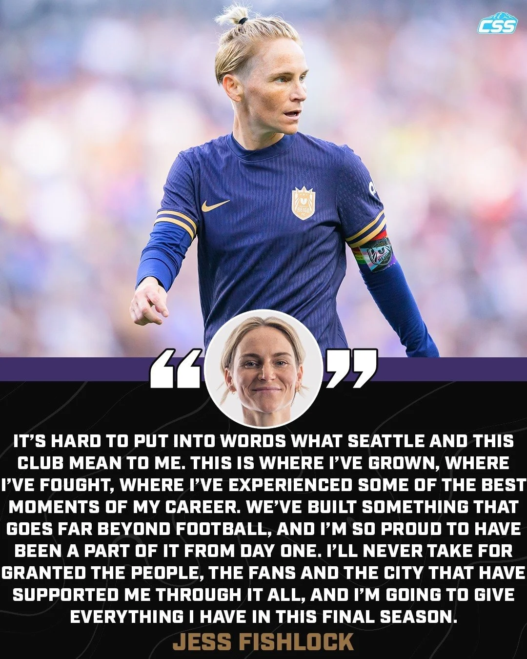 Here is what @ReignFC club original and captain Jess Fishlock said about her plans to retire at the end of the 2026 @NWSL season, via the club's official press release. 

Photo by @sam_hotaling 

#SeattleReignFC #SeattleSports #NWSL