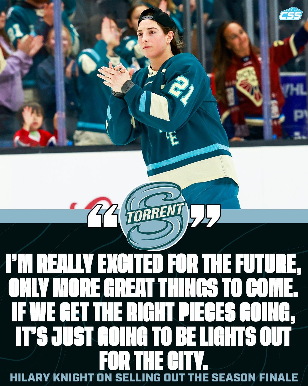 At @pwhl_torrent exit interviews last Sunday, captain Hilary Knight was asked what sort of impression a sold out @climatepledgearena in the inaugural season finale left on her. Here's what she had to say⬇️

Photo by @wolterpix_sports 

#SeattleTorren