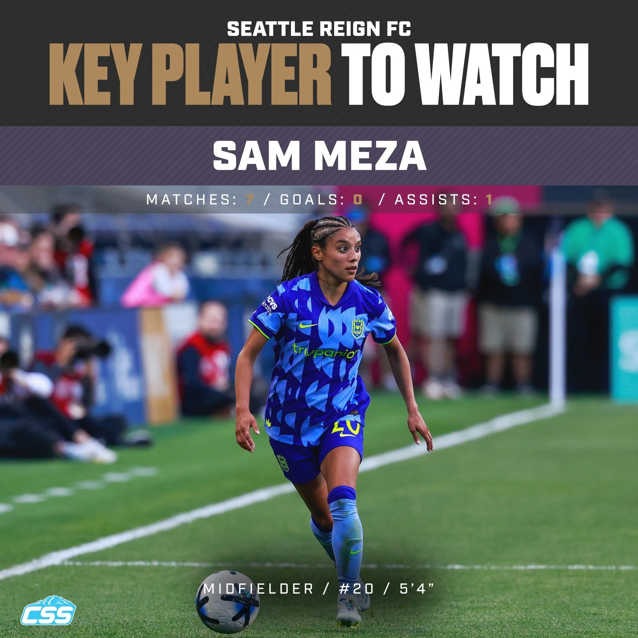 Our key @reignfc player to watch in this afternoon's match is midfielder Sam Meza. Currently, Meza leads the @nwsl in tackles, tackles won, duels won, and recoveries among all field players! We look for her impact in today's match!

You can always he