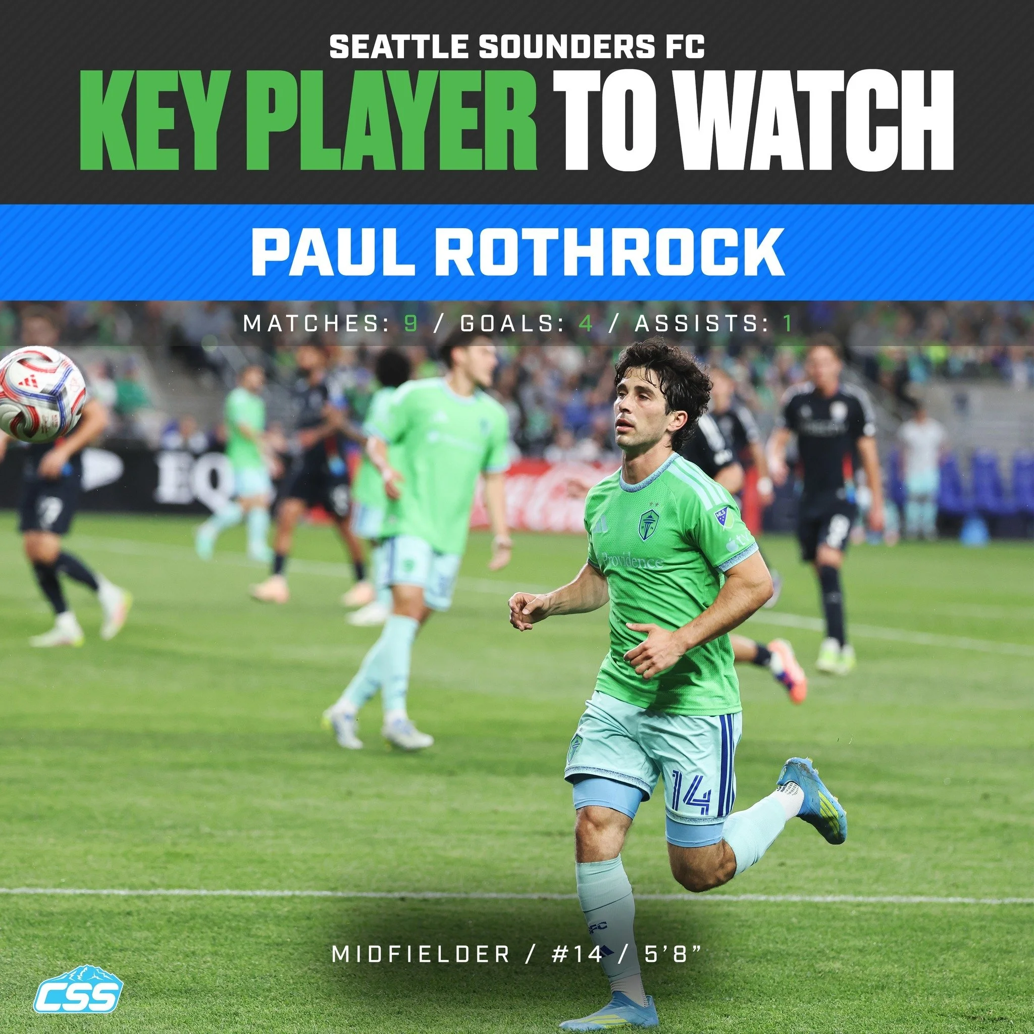 Our key @soundersfc player to watch is Paul Rothrock. Paulie Primetime has played a strong role in Seattle's attack all year, including the critical goal against the Earthquakes in San Jose earlier this season. We look for his impact in tonight's mat