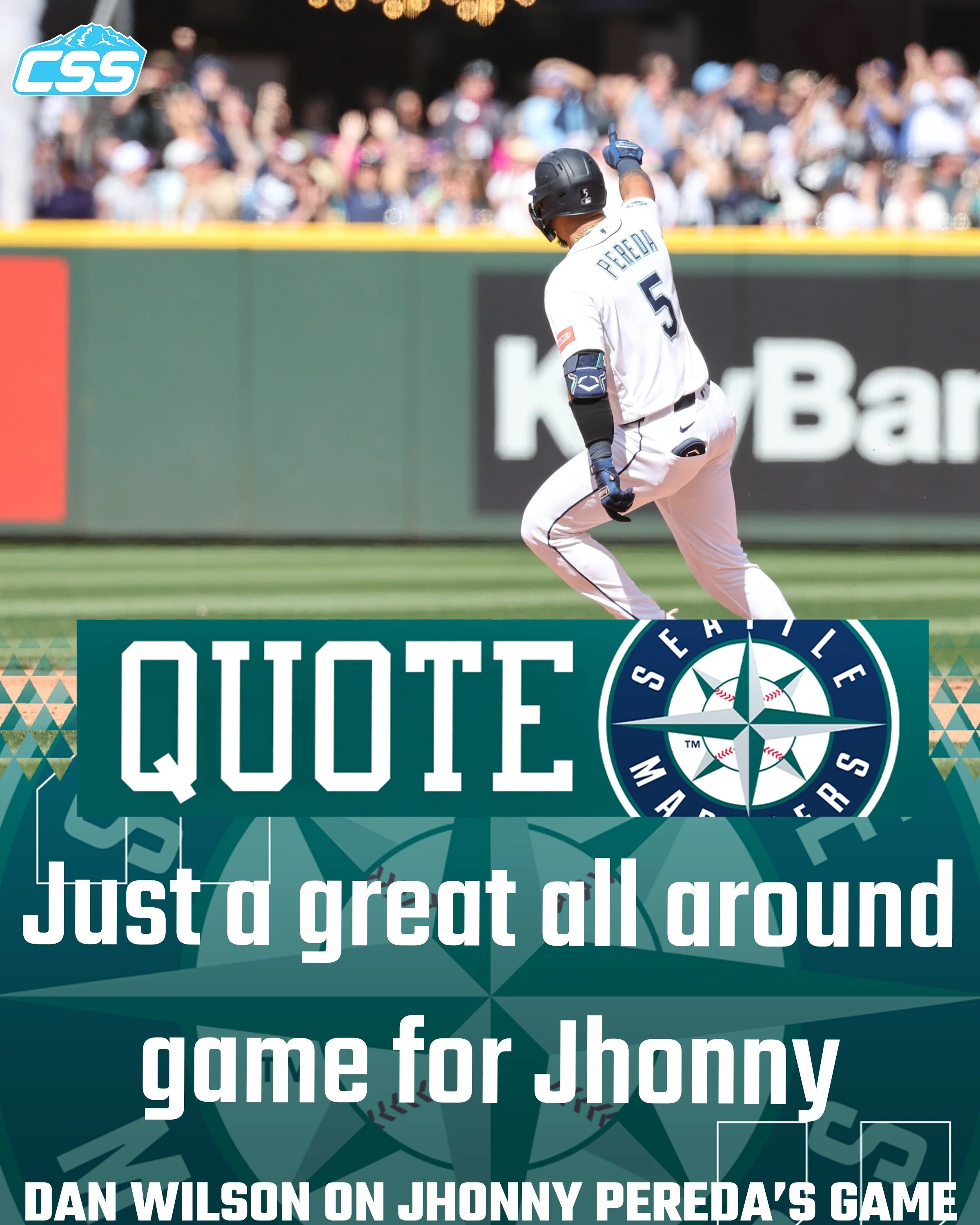 When asked by @kowatsch_teren about @Mariners catcher Jhonny Pereda's first @MLB homer yesterday, manager Dan Wilson praised his all-around performance in the team's series-clinching win over the White Sox.

Photo by @bgrdq 
Video via the Mariners

#