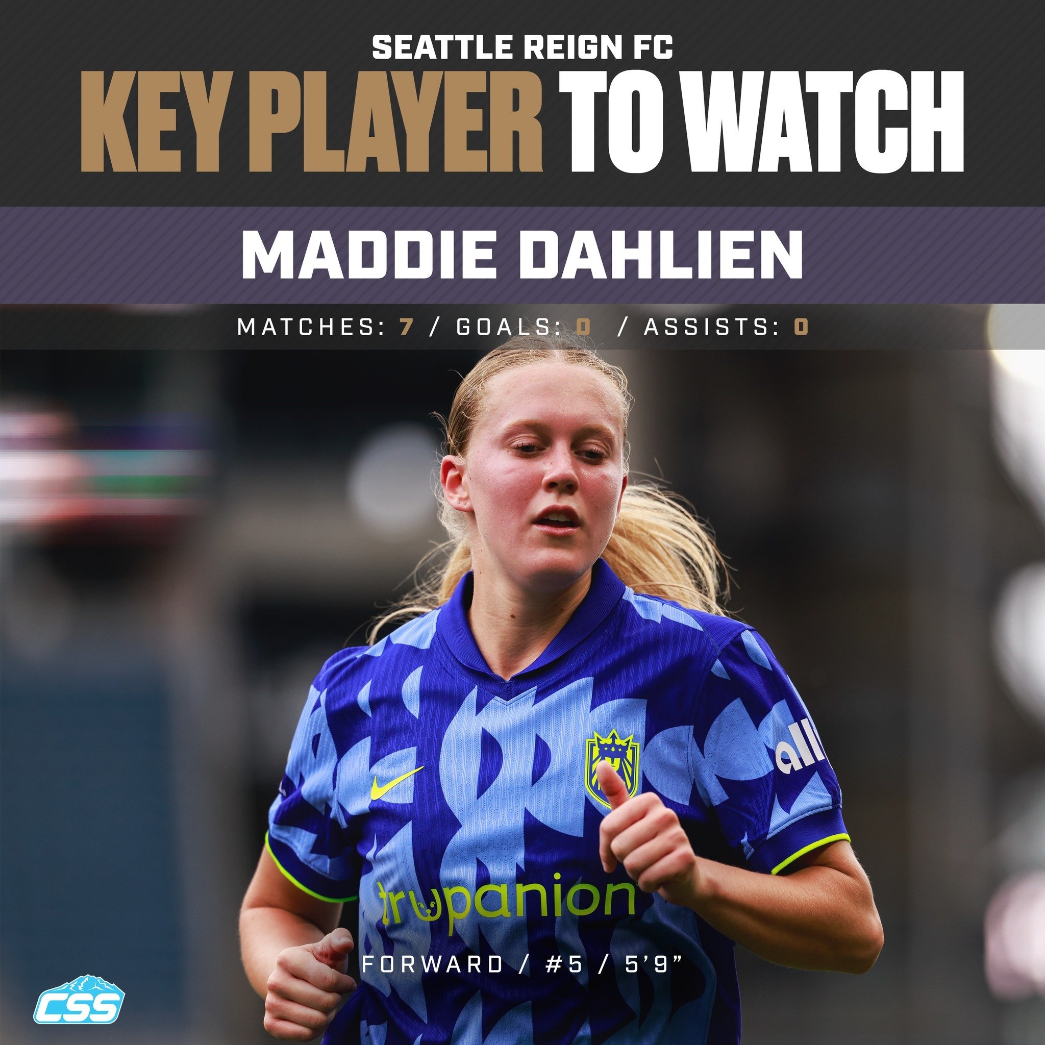 Our key @reignfc player to watch in tonight's match is Maddie Dahlien. Dahlien is one of three Reign players to have recorded five or more shots on target this season, and we look for her to apply pressure in this match. 

Apologies that this is late