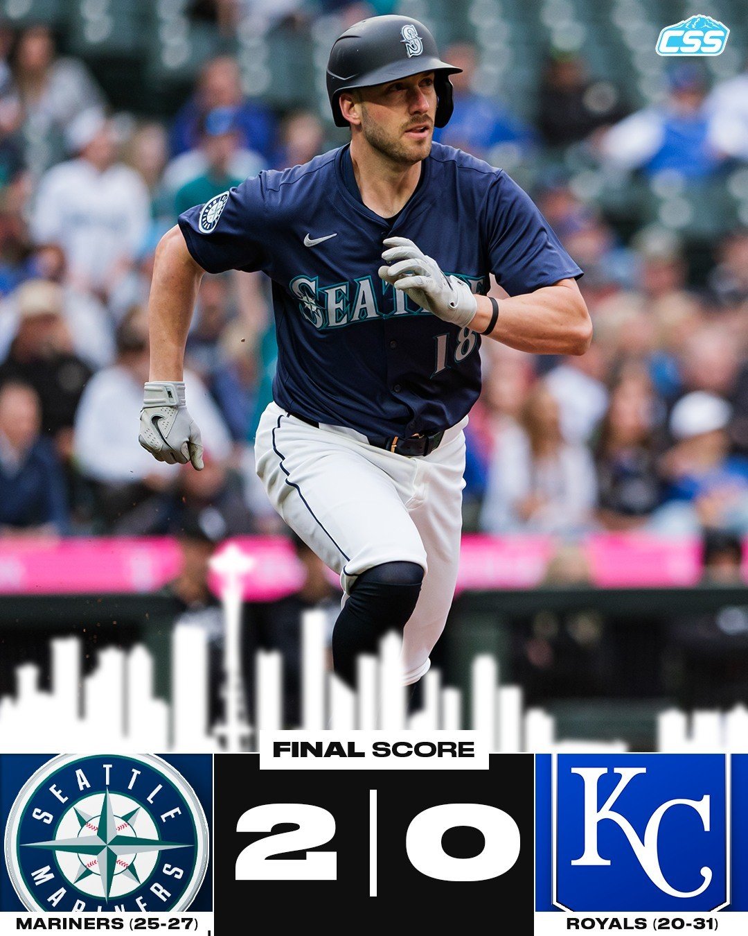 FINAL: @mariners WIN! A two-run homer to left field by Mitch Garver is the only offense the Mariners get in tonight's series-opening win against the @kcroyals, as the pitching staff holds things down, led by Logan Gilbert.

With tonight's series-open