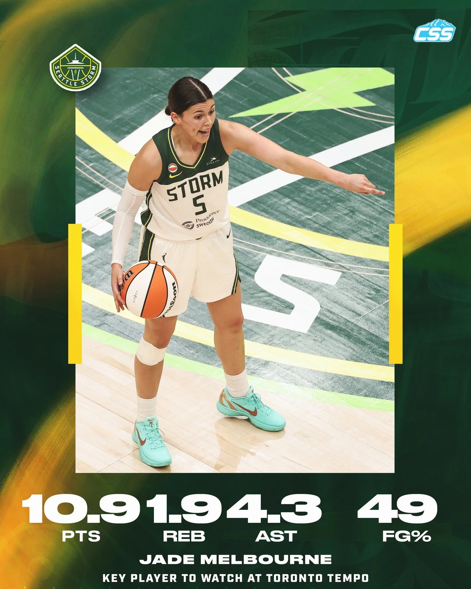 Our key @seattlestorm player to watch is Jade Melbourne. Leading the Storm in points last game (15 points) and leading the team in steals so far this season, we look for "Jadeo" to make a key impact in this game at Toronto!

You can always 