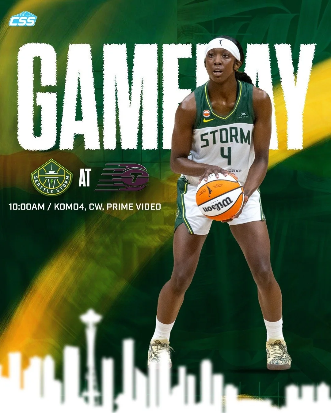 It's @seattlestorm gameday! The Storm are on the road for a few games following their four-game homestand, kicking things off with a morning contest against the @torontotempo!

Seattle is looking for a bounce-back effort.

You can always head down to