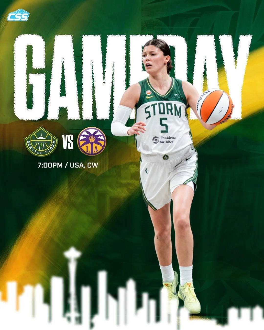 It's @seattlestorm gameday! The Storm are back home following a stretch of four road contests in a five-game span, as they'll host the @la_sparks tonight to continue @wnba Commissioners Cup action!

Sea you at @climatepledgearena!

You can always hea