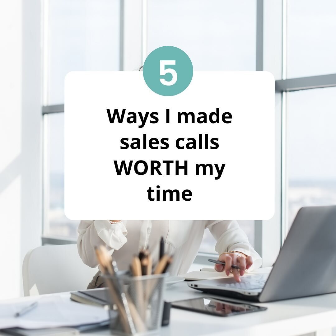 I remember when I used to dread sales calls, but now I really enjoy them. 

With a few simple shifts, and gaining more ease through experience, here are 5 ways that I made sales calls WORTH my time: 

1️⃣ Recognized all of the benefits that come from