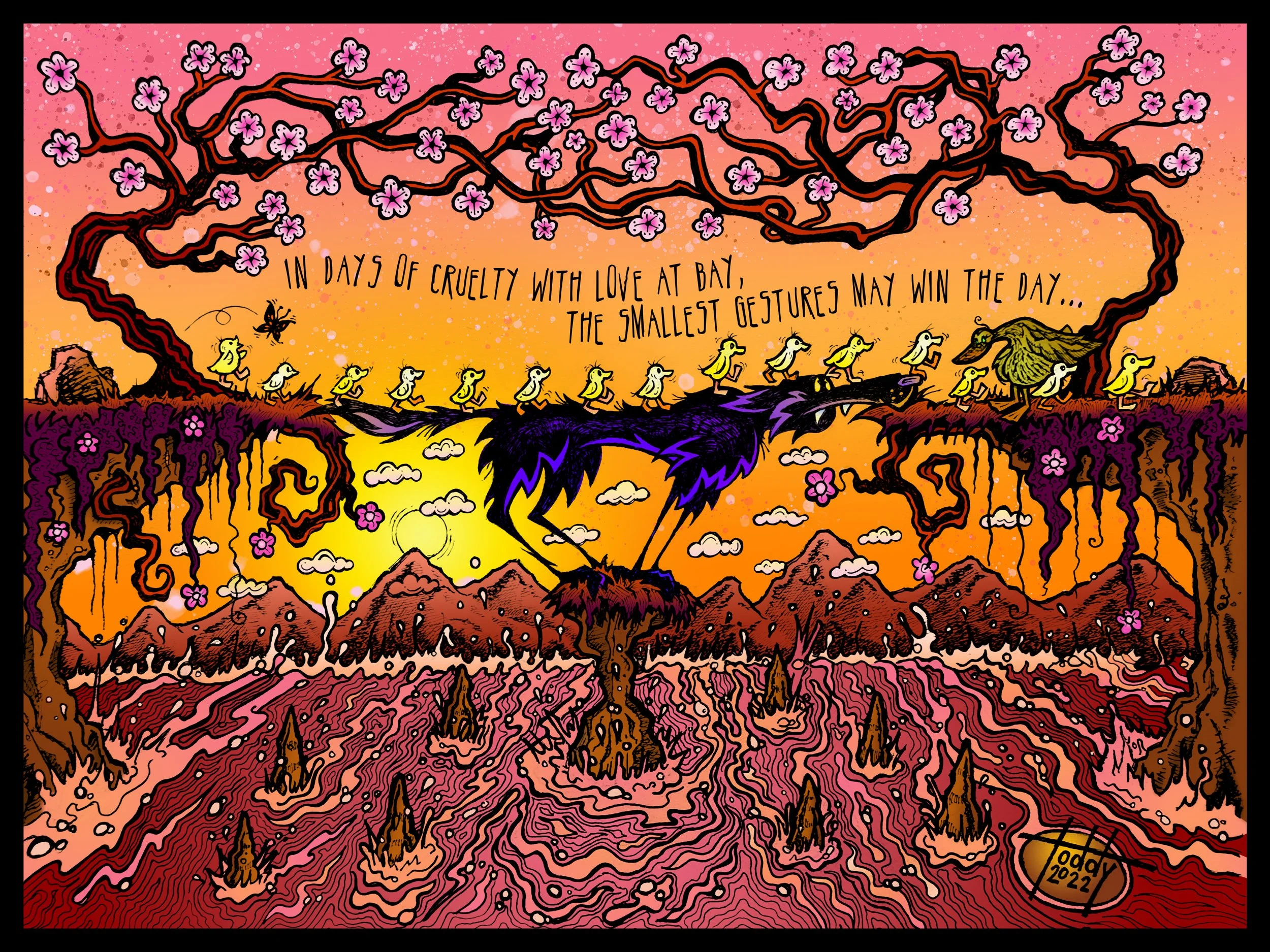 Lone Black Wolf & The Ducklings © 2022 Todd Hagerich; All Rights Reserved