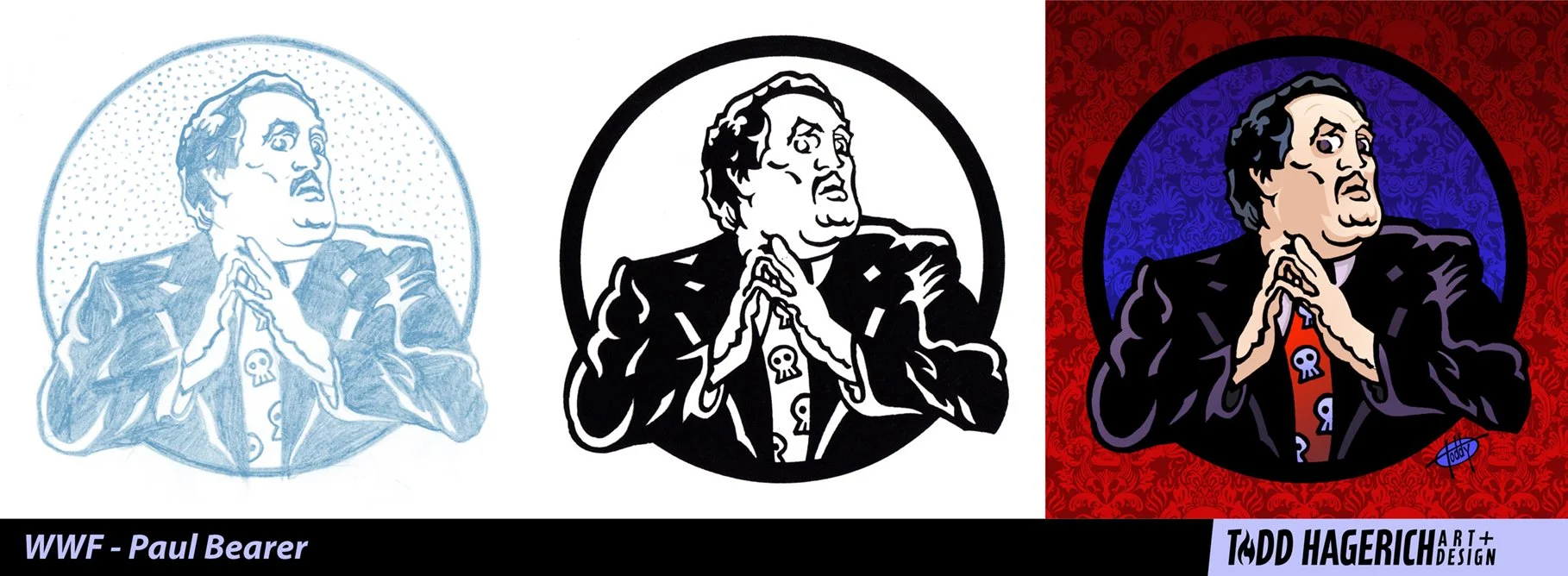 WWF Paul Bearer illustration created by illustrator Todd Hagerich.