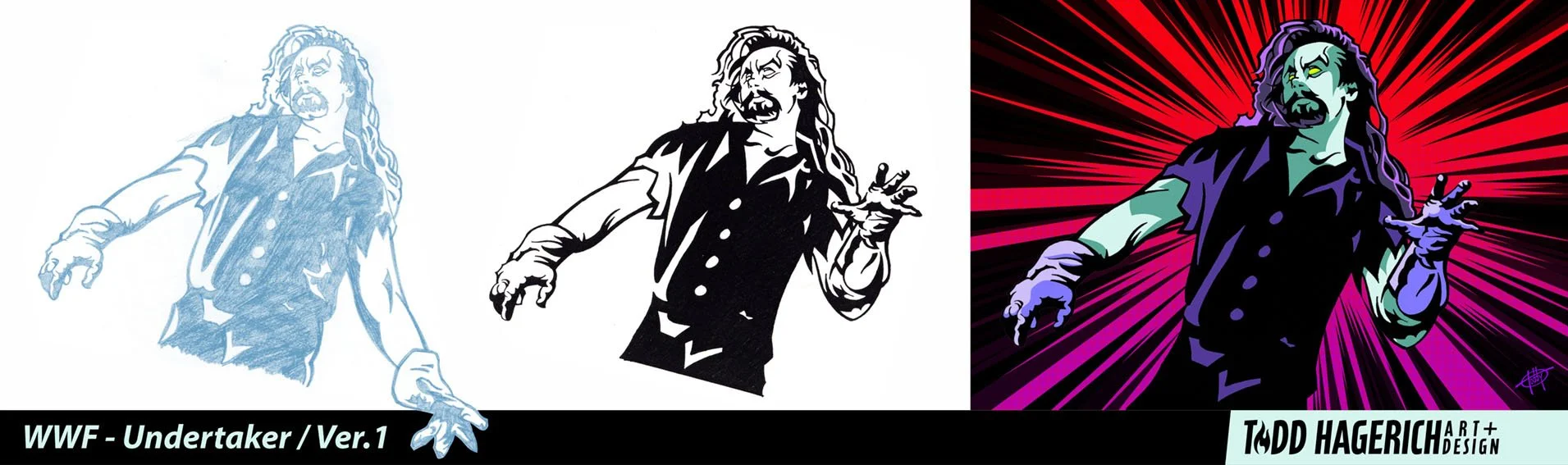 WWF Undertaker illustration created by illustrator Todd Hagerich.