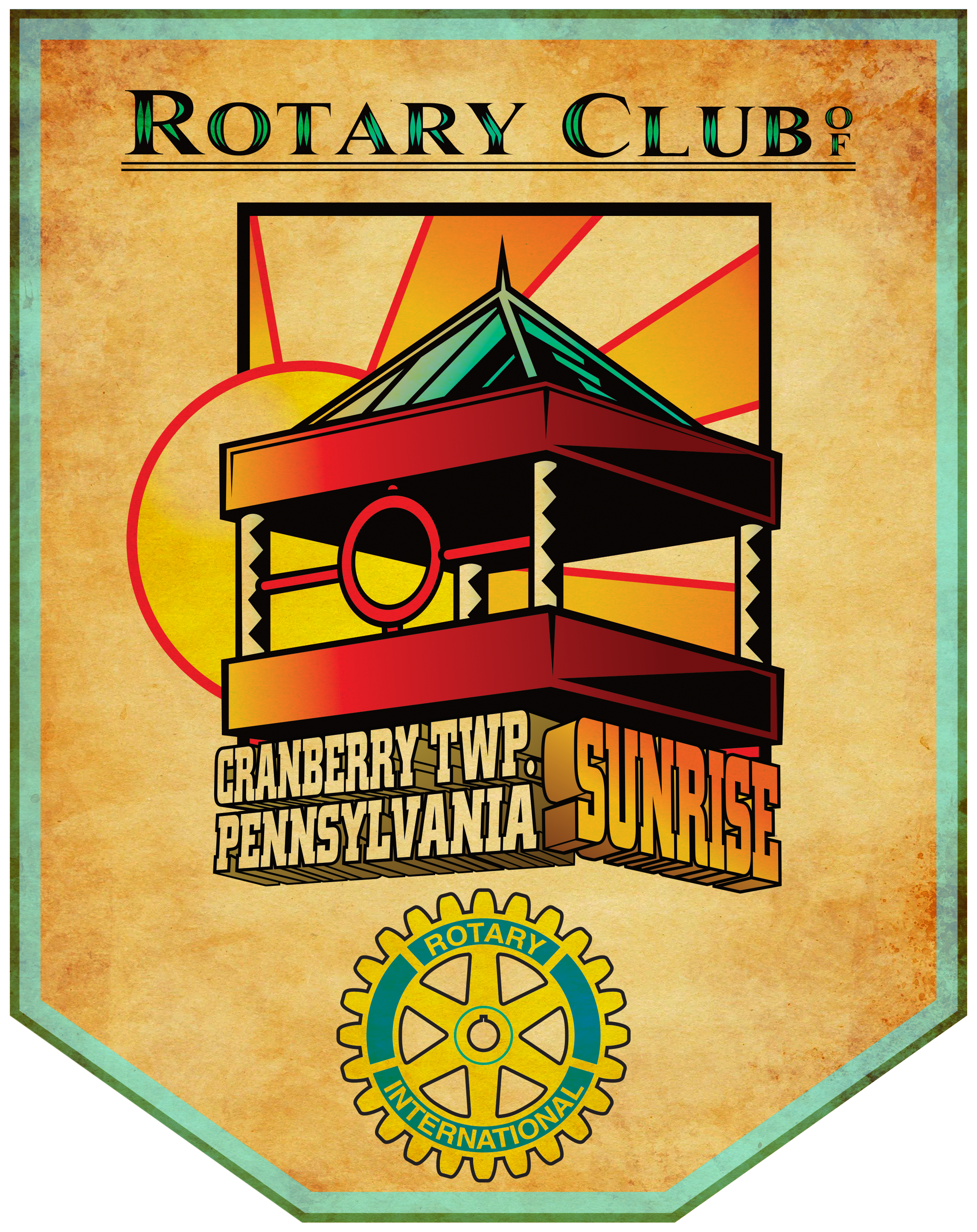 Graphic designer Todd Hagerich featuring Cranberry Sunrise branding, letterhead, envelope, banner, & charity poster samples.