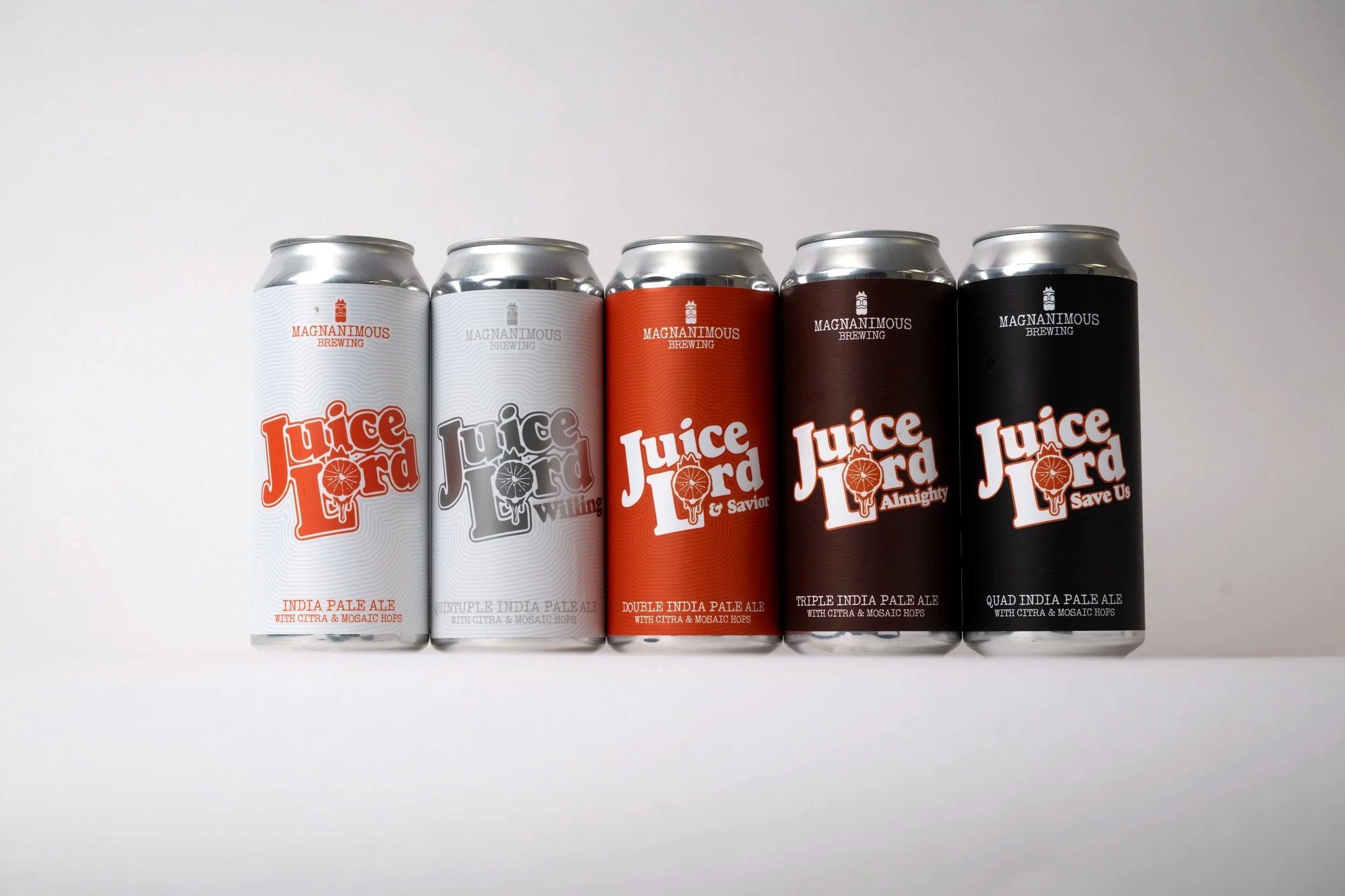 Cans of hazy IPAs from Magnanimous Brewing photography Tampa, Florida