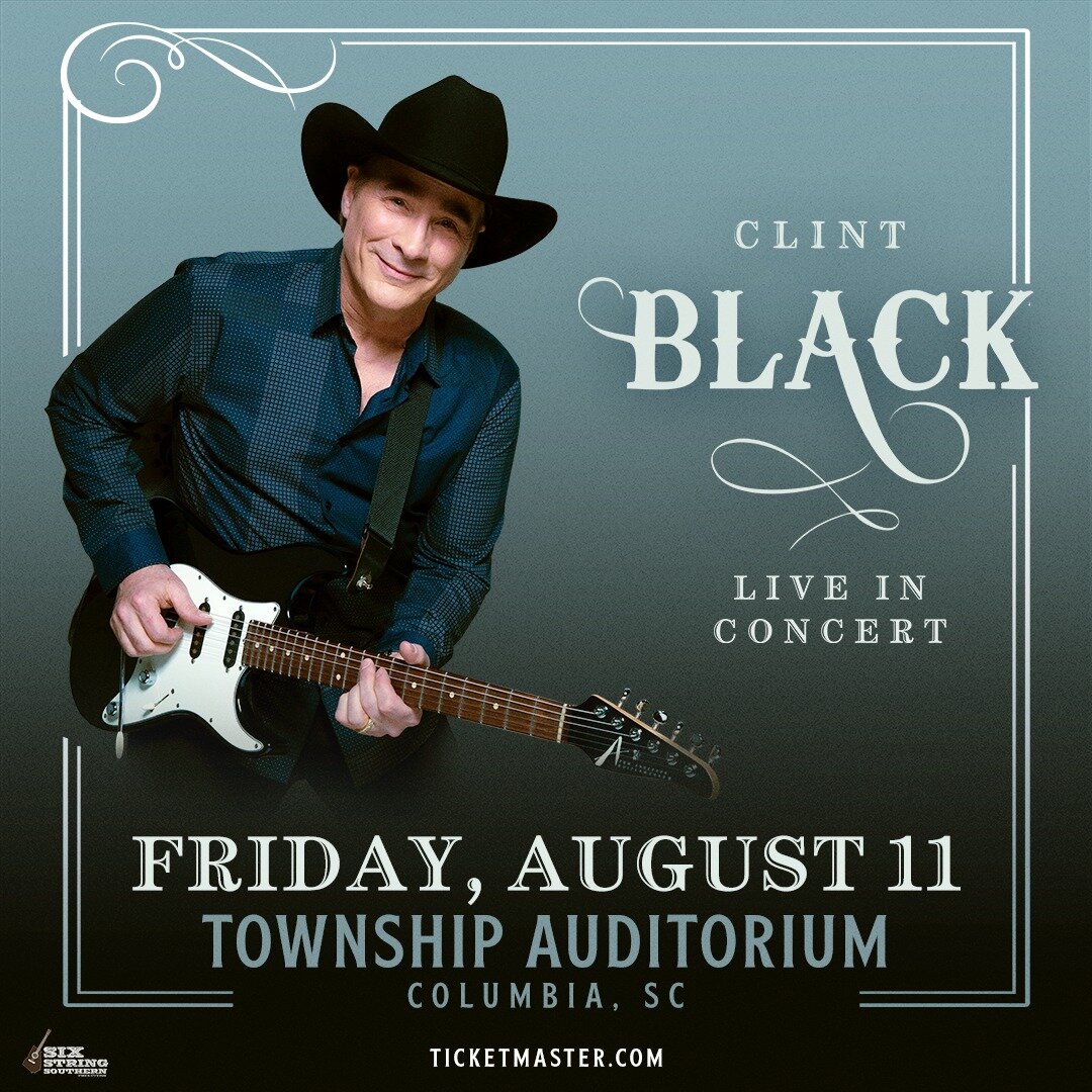 JUST ANNOUNCED for Columbia, SC: @clintblack will play @thetownshipauditorium on Friday, August 11! Tickets go on sale this Friday, May 19 at 10am via Ticketmaster. *direct ticket link in bio