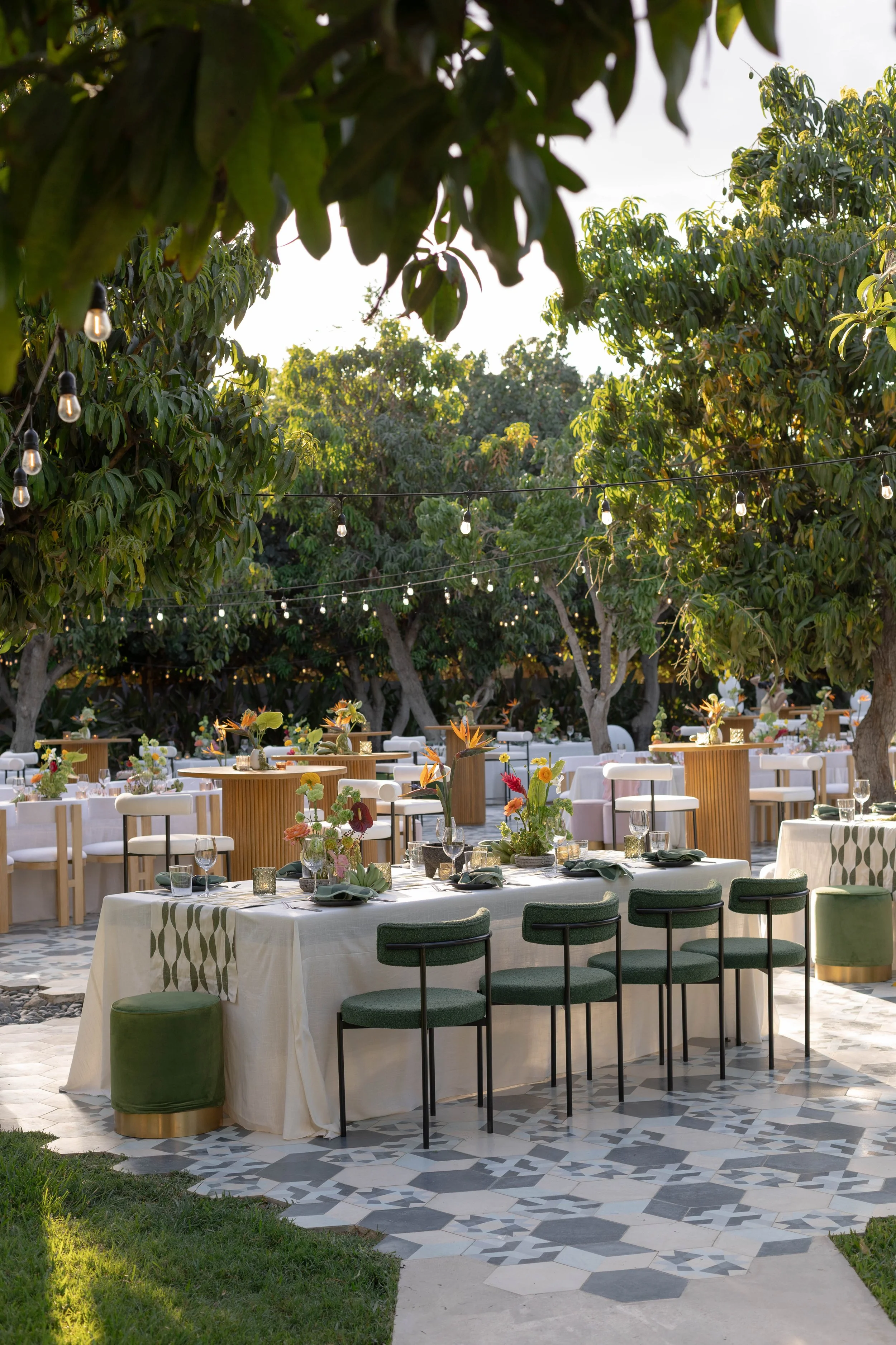 Colorful Cabo Wedding Ceremony tablescape