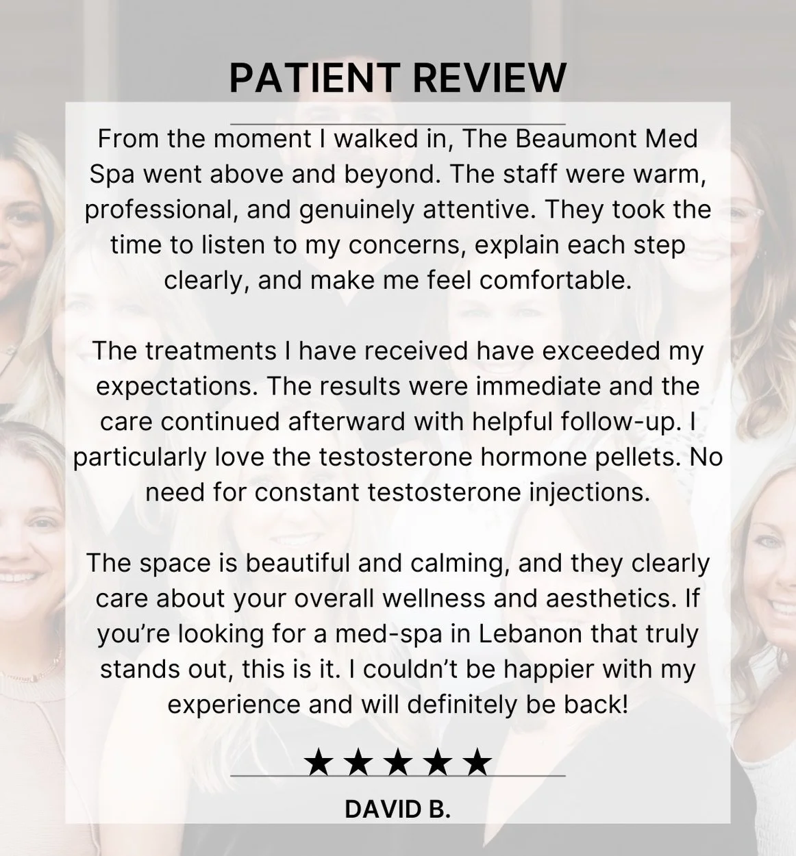 ⭐️⭐️⭐️⭐️⭐️

T H E  B E A U M O N T  M E D  S P A 
120 North Greenwood Street
Lebanon, TN 37087
☎️: : 615-257-5609
💻: thebeaumontmedspa.com 
.
.
.
#thebeaumontmedspa #lebanontn #patientreview #medicalspa