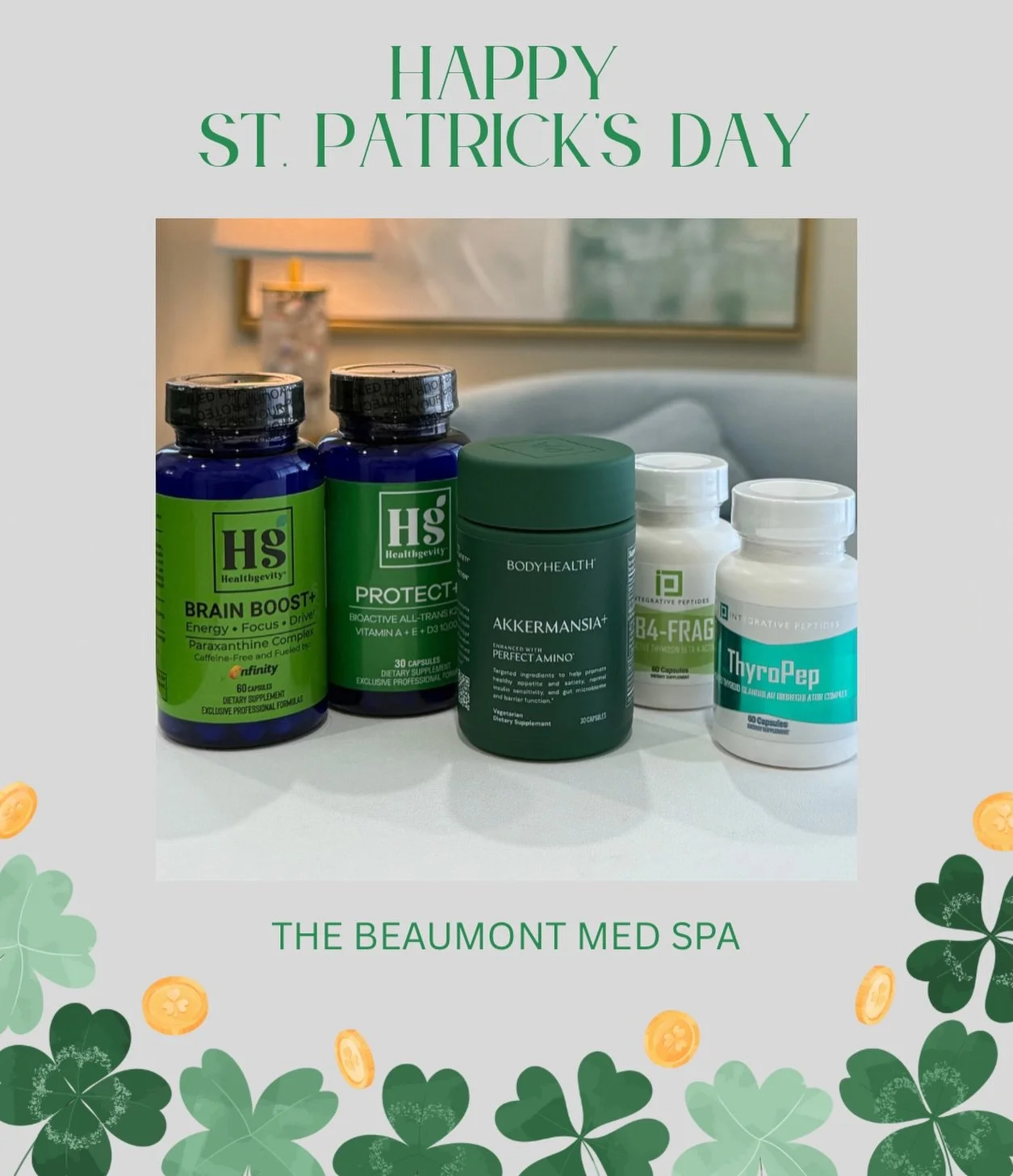 Feeling lucky&hellip; or just well-supplemented? 🍀

Green isn&rsquo;t just for today &mdash; it&rsquo;s for your health every day. 💚

Think:
✨ Cellular Regeneration 
✨ Antioxidant support
✨ Gut + immune health
✨ Energy boost
✨ Increase Mental Focus