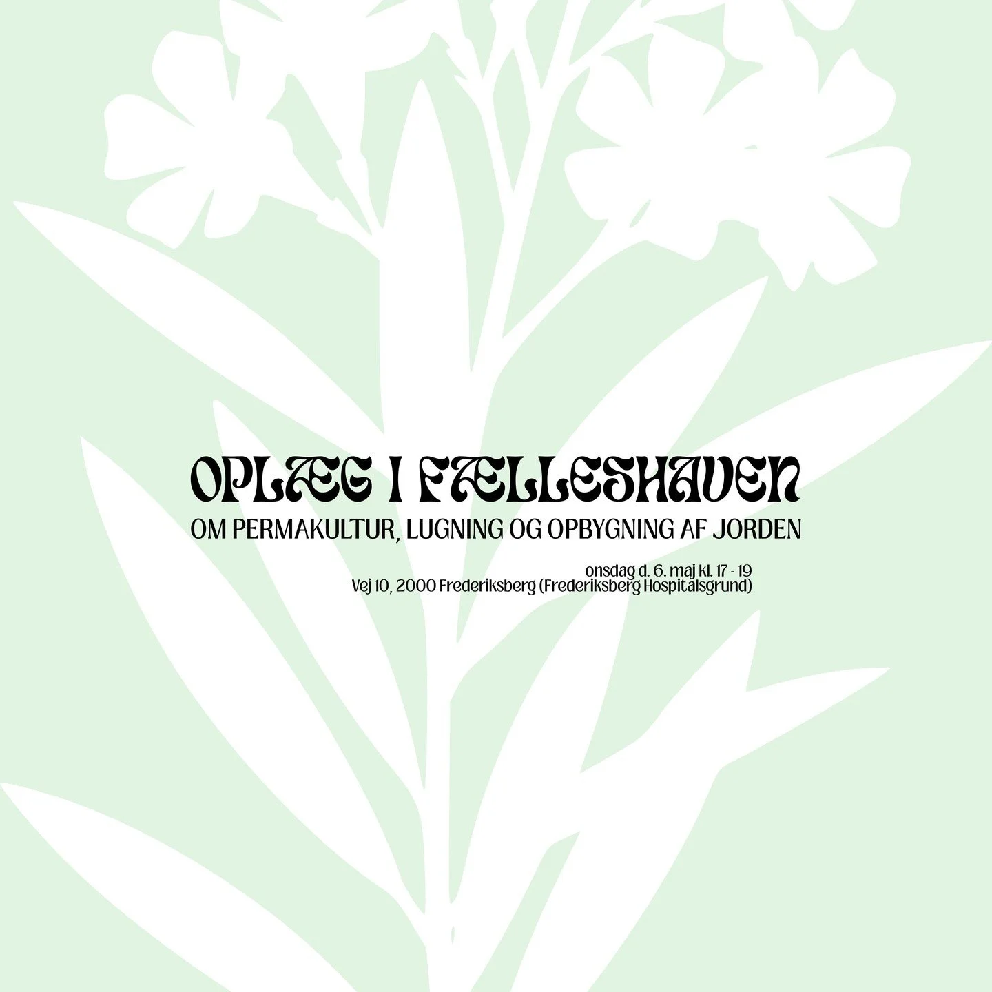 Kom til opl&aelig;g i Frederiksberg F&aelig;lleshave 🌱
PermaGartneren Charlotte Gross kommer og fort&aelig;ller os om permakultur, lugning og opbygning af jorden. Og s&aring; g&aring;r vi sammen i haven.
Det er gratis at deltage. Efter opl&aelig;gge