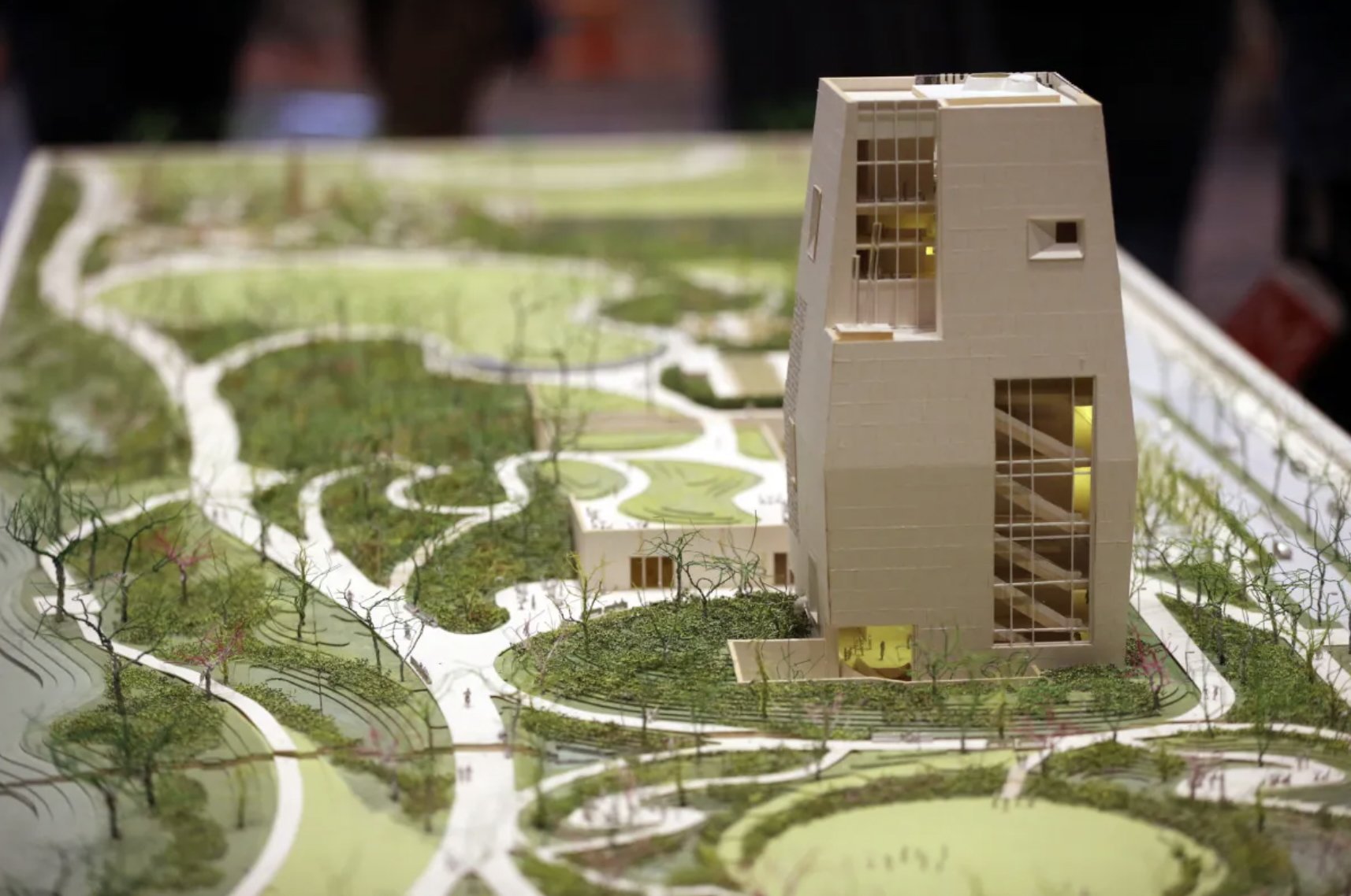 An architect's model of the Obama Center