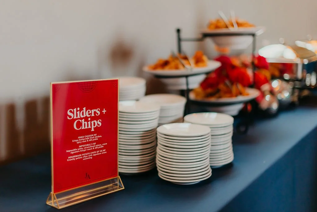 sliders and chips food station by CRAVE in Minneapolis at wedding venue.JPG