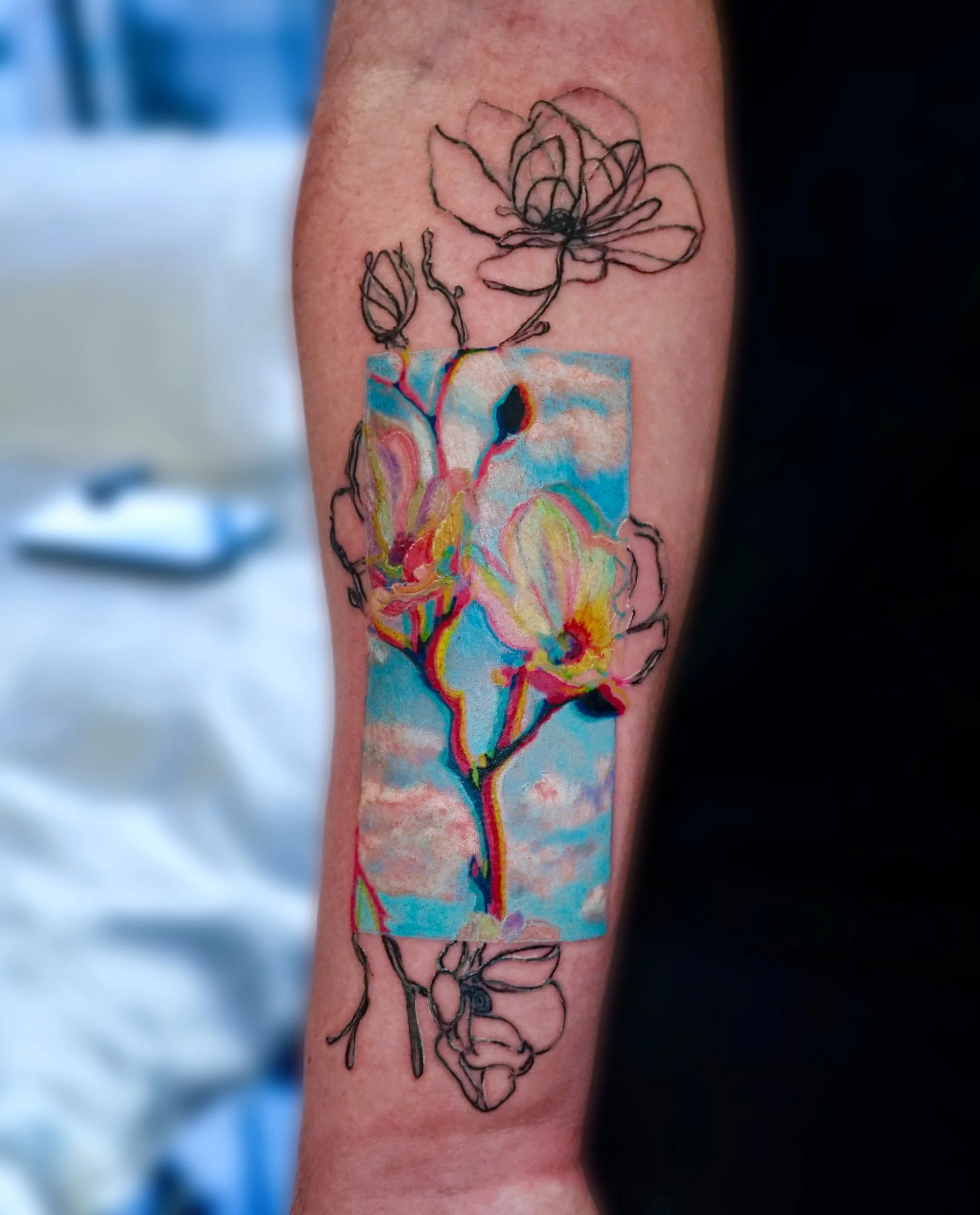Illustrative glitch flower 
