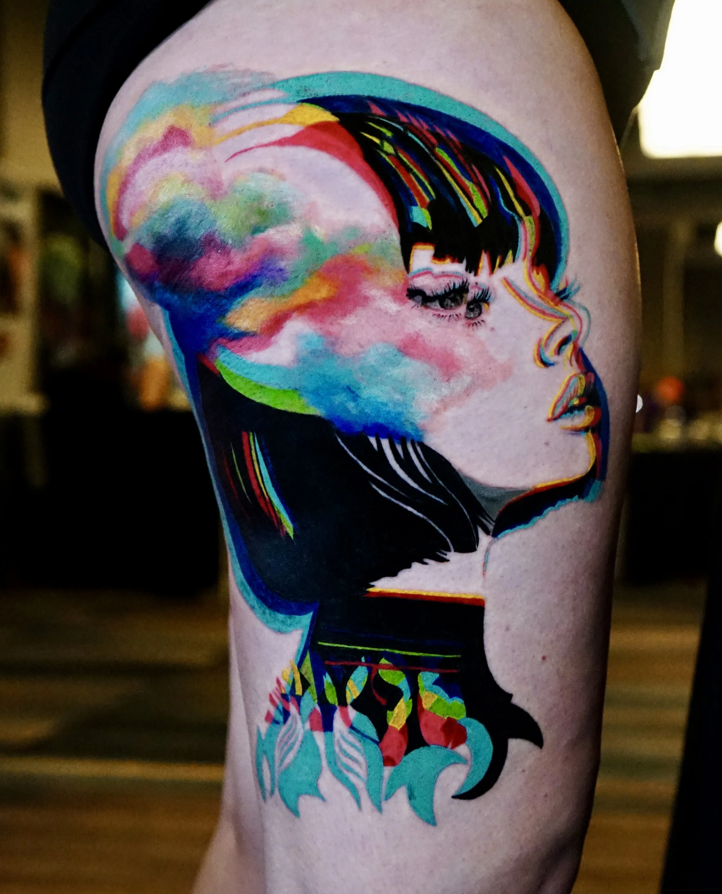 Illustrative glitch tattoo by Nyahzul NYC