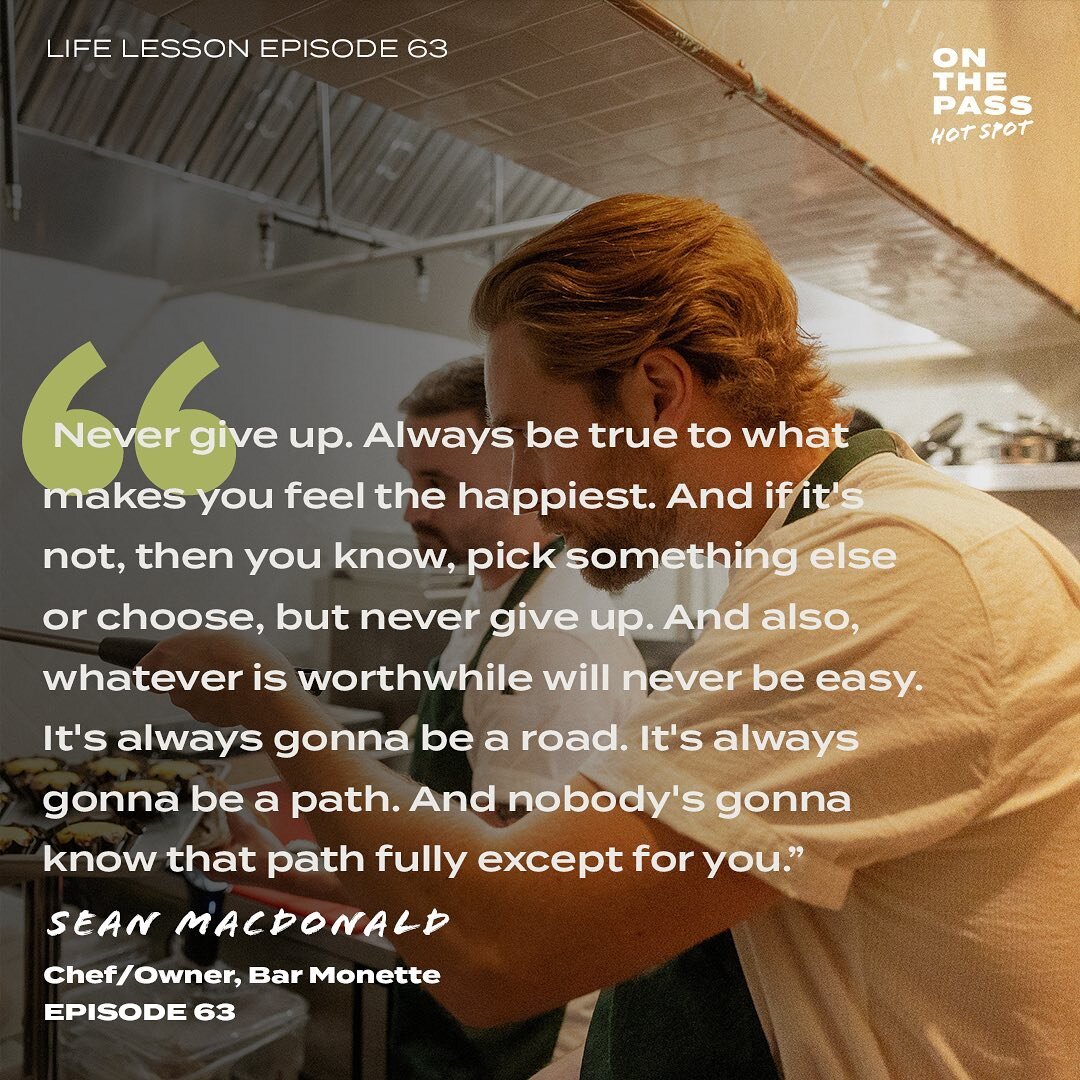 the pursuit of happiness ~ 

Have you listened to Hot Spot episode 63 featuring chef Sean MacDonald (@seanymacd) of @barmonette? Better question, have you made reservations at Bar Monette yet? 

Here&rsquo;s a beautiful life lesson Sean shared with u