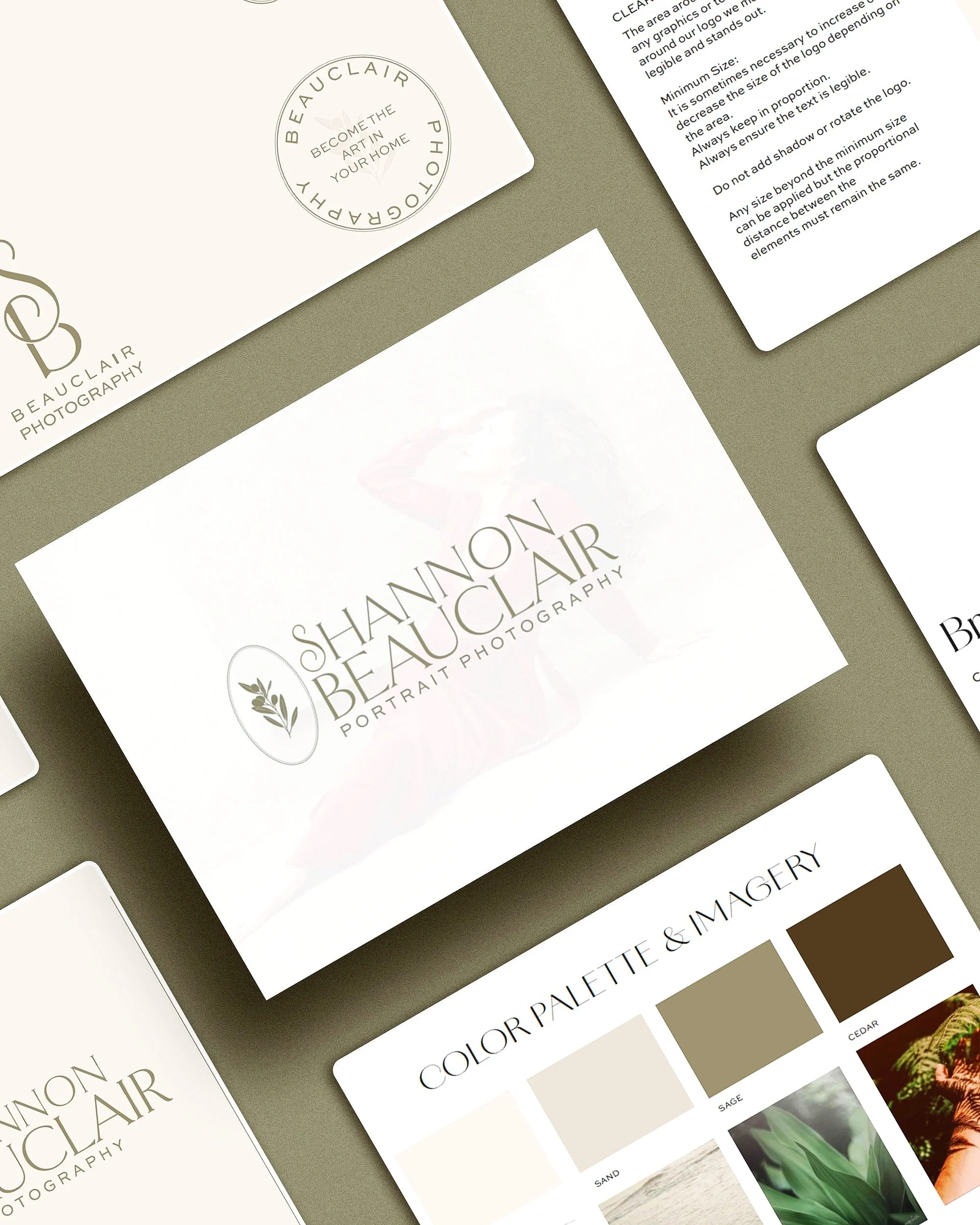 Brand identity and logo design for a local photographer, including custom color palette and typography, created by Brand Unpuzzled.