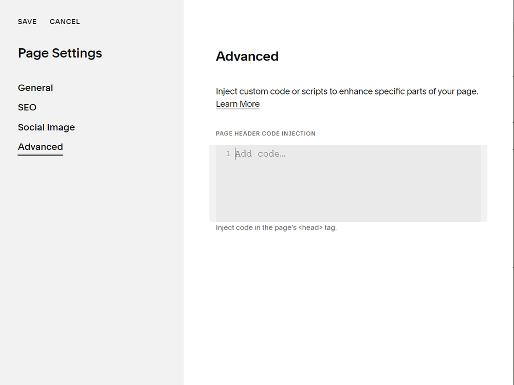 How to hide header or footer for a page in Squarespace 7.1