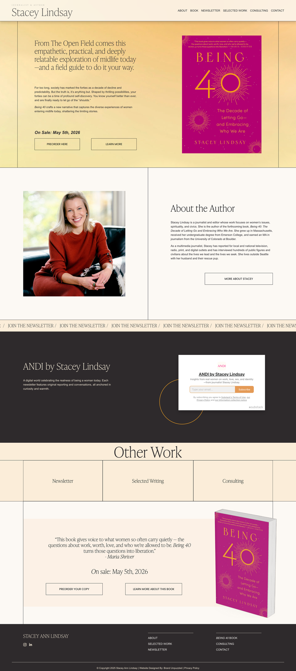 Stacey Lindsay Custom Squarespace website design