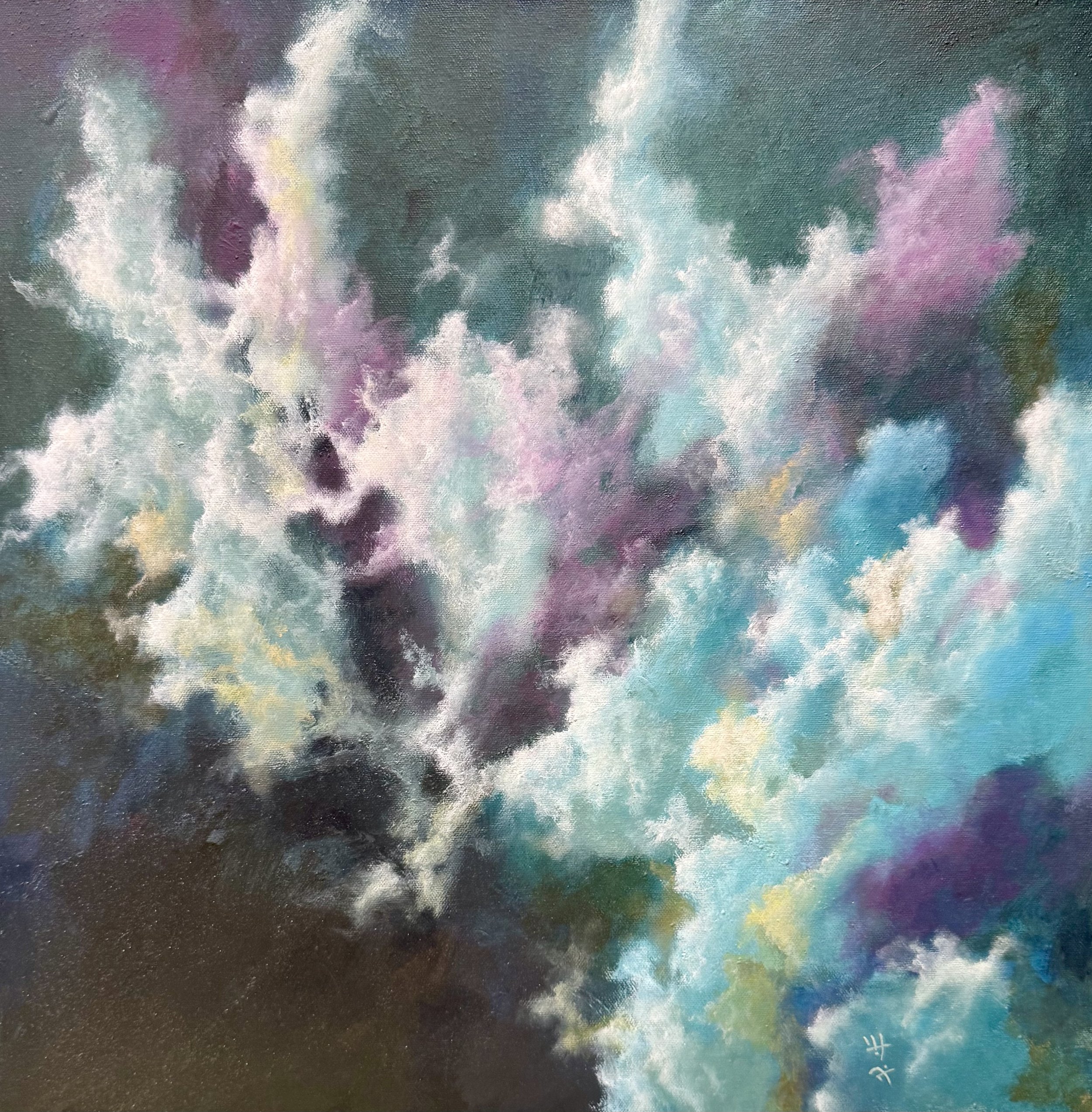 "Contemplation and Hope", Acrylics on canvas, 40x40cm