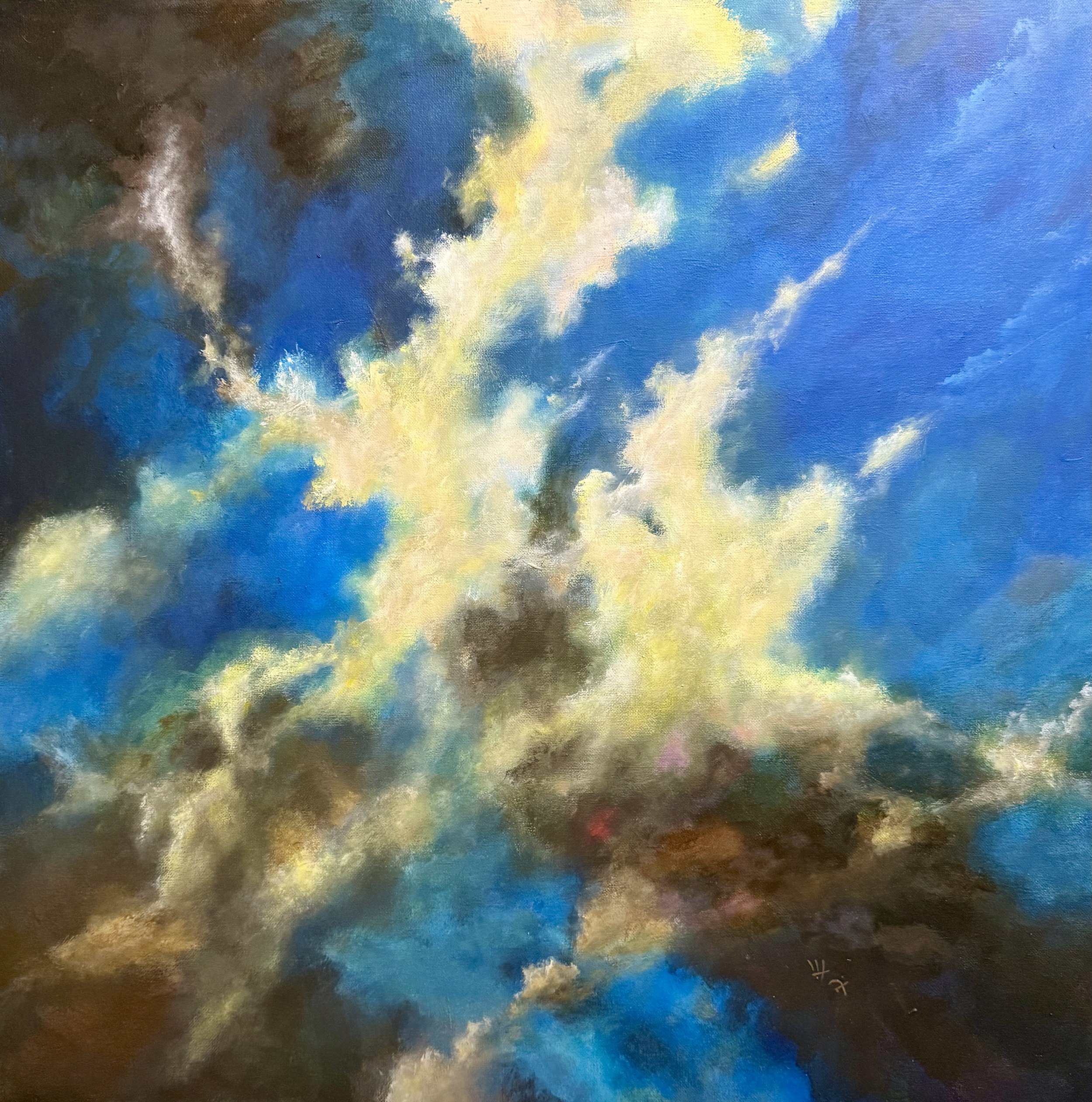 "Confidence coexisting with fear", Acrylics on canvas, 70x70cm