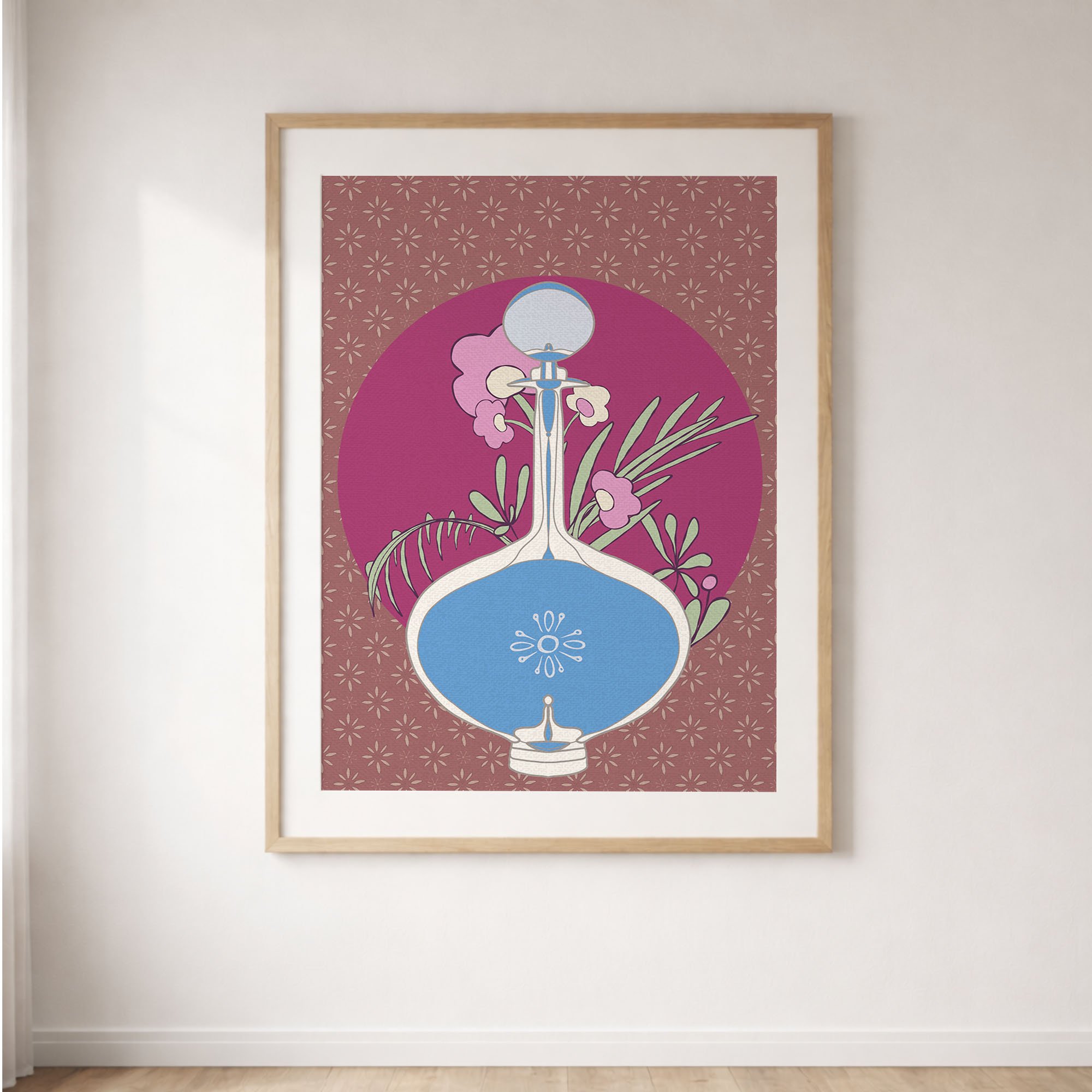 MagentaBlue-BottleFlowers-PosterArtFrame.jpg