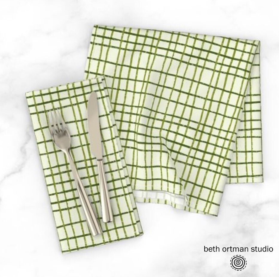 I designed the &ldquo;Gauzy Plaid&rdquo; pattern to mimic a loose weave in these 3 color ways. It is also meant to be a nice background print for tea towels, tablecloths, pillows, napkins, etc. It is a light and airy pattern that lends itself to buil