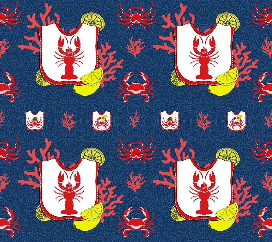 Spring has sprung and it is the perfect time to think about beach activities. A clambake? Crawfish boil? Lobster rolls? This design is for the Spoonflower challenge, &ldquo;Crustacean Core Design Challenge&rdquo;. Voting opens on May 9th. 
 
.
.
.
.
