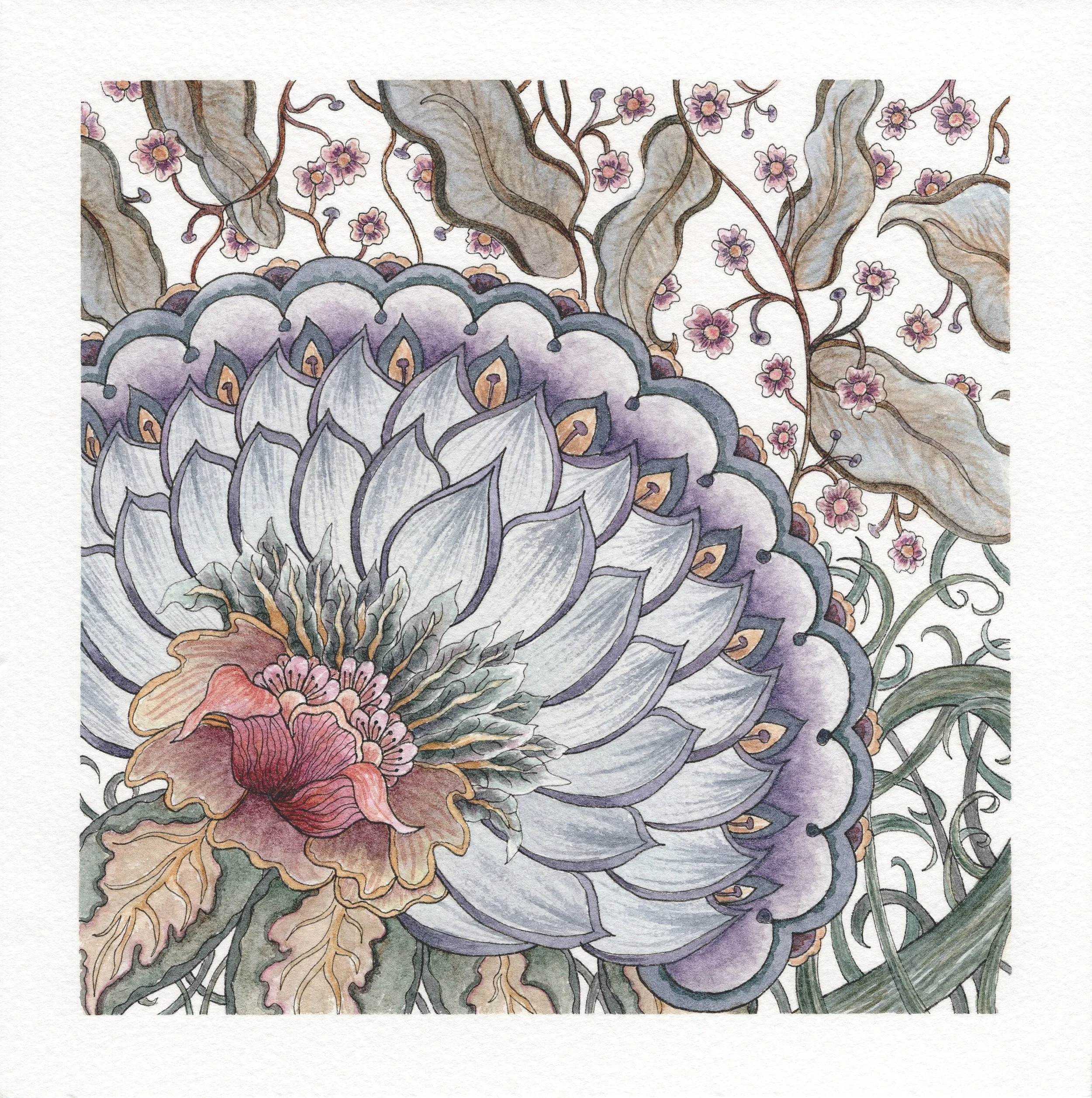 A Nod to Nature - #15  |  8" x 8" watercolor