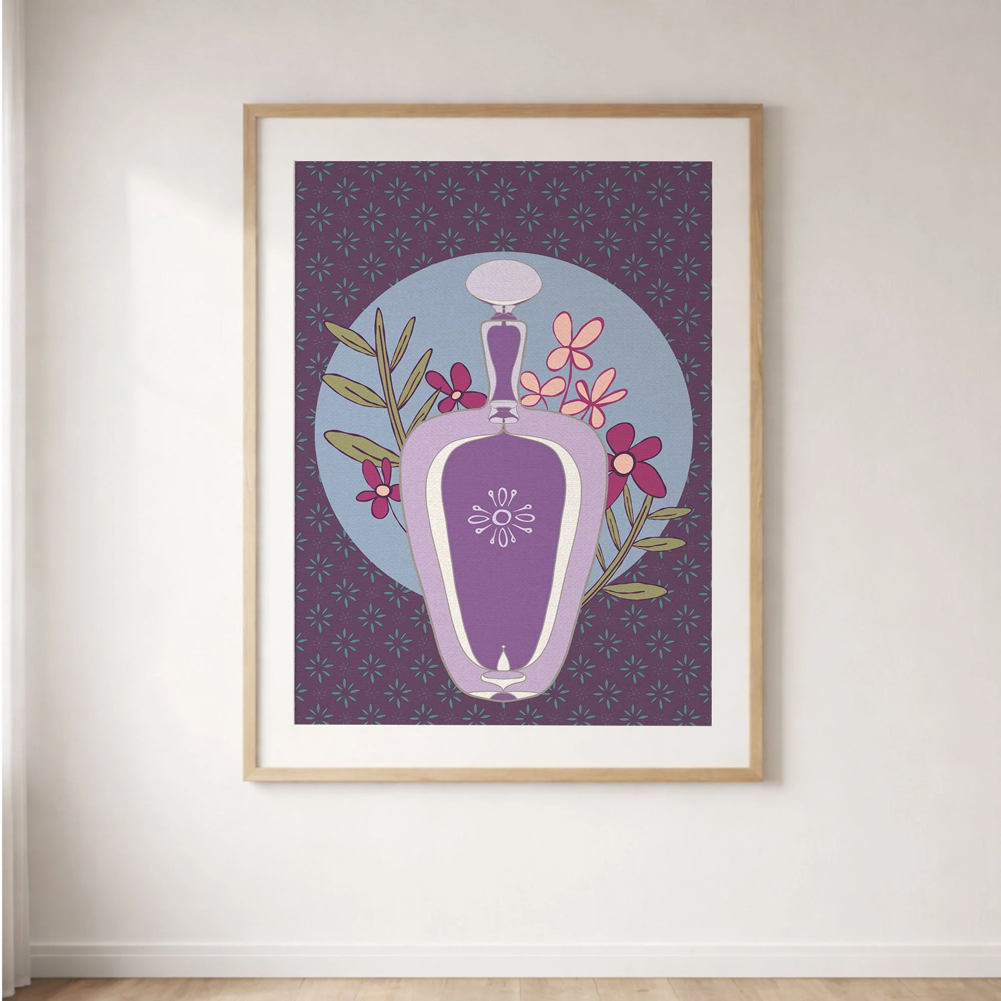 BluePurple-BottleFlowers-PosterFrame.jpg