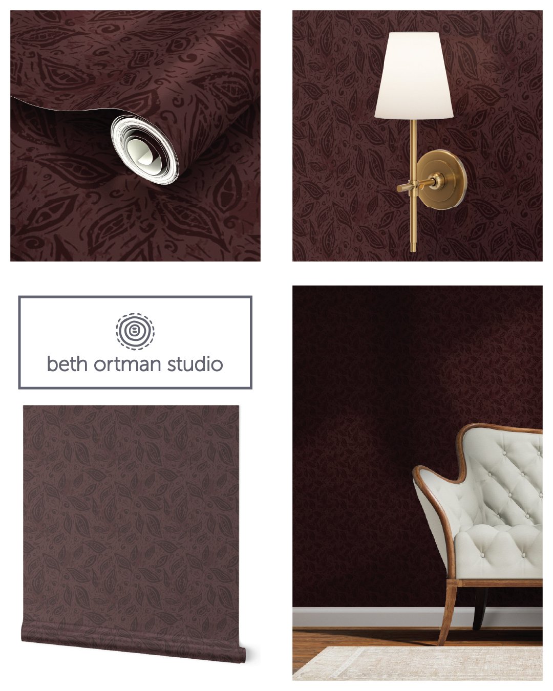 Burgandy block print leaves _IG TILE MWP.jpg