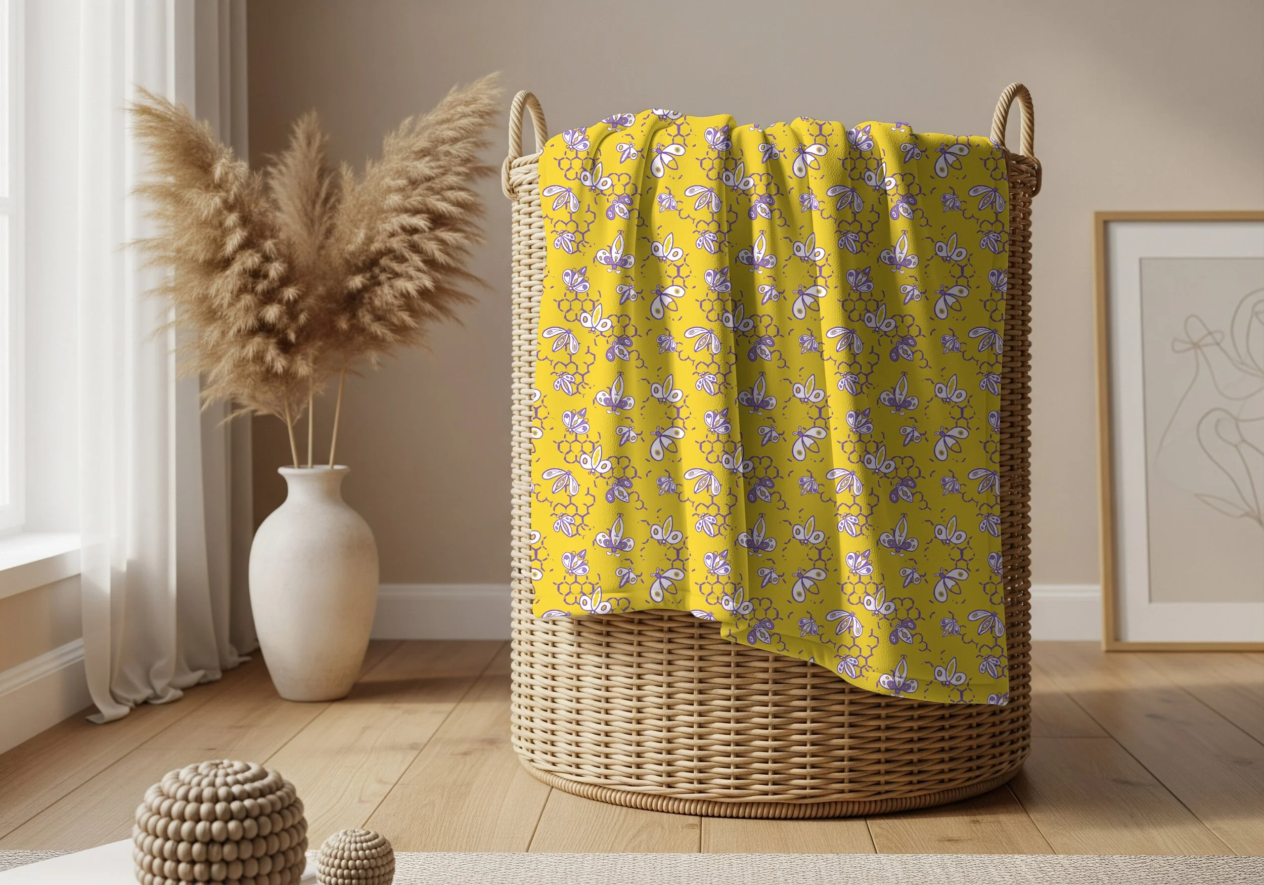 HoneyPurple-BuzzingBees-MockBlanketBasket.jpg