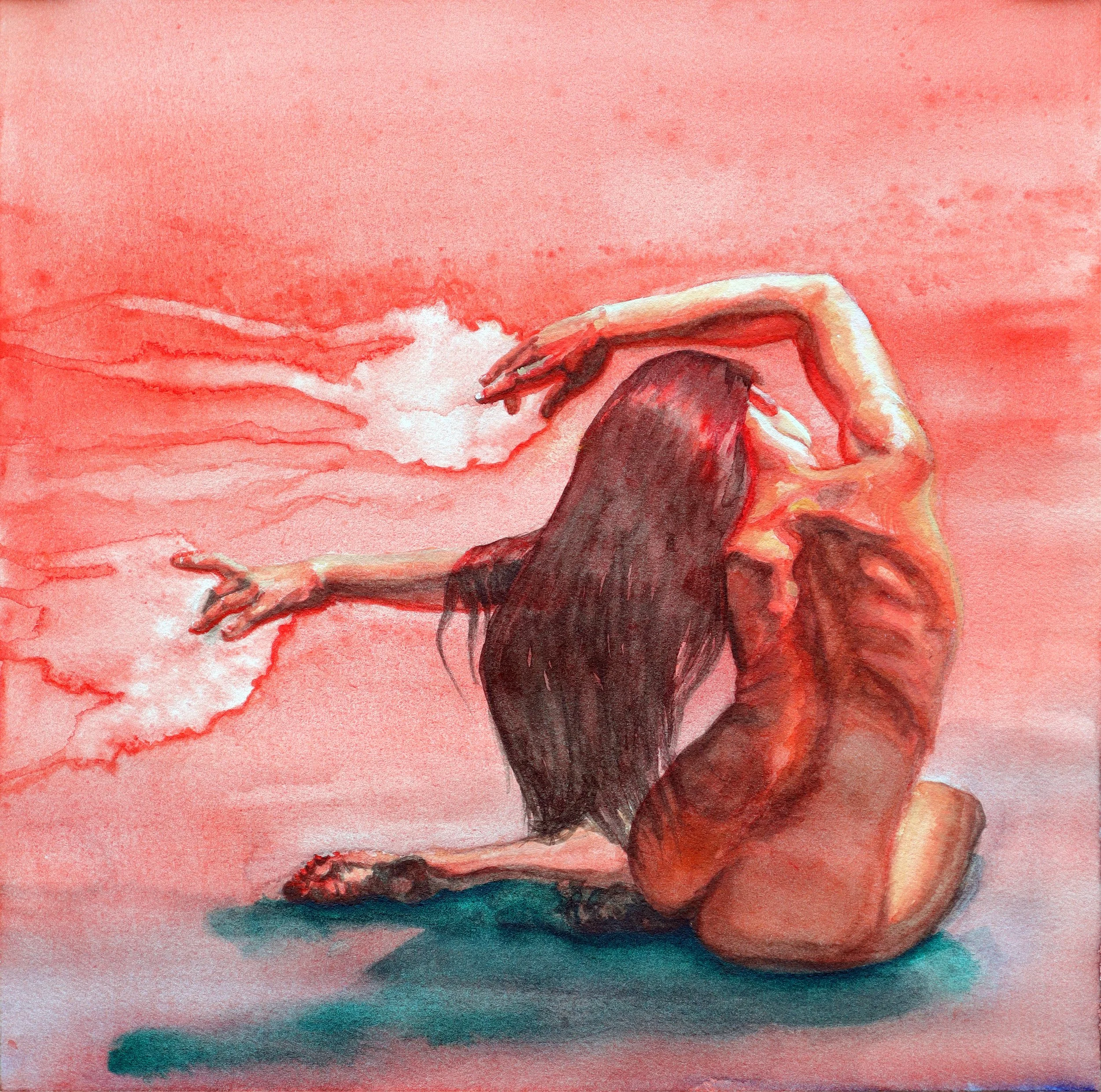 Incantation. 12x12", Framed to 16x16"