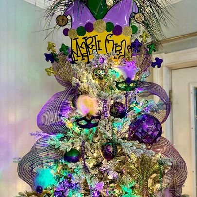 18 Mardi Gras Tree Topper (for trees 7.5 feet and below) — Rosedown  Designs Artisan Shop