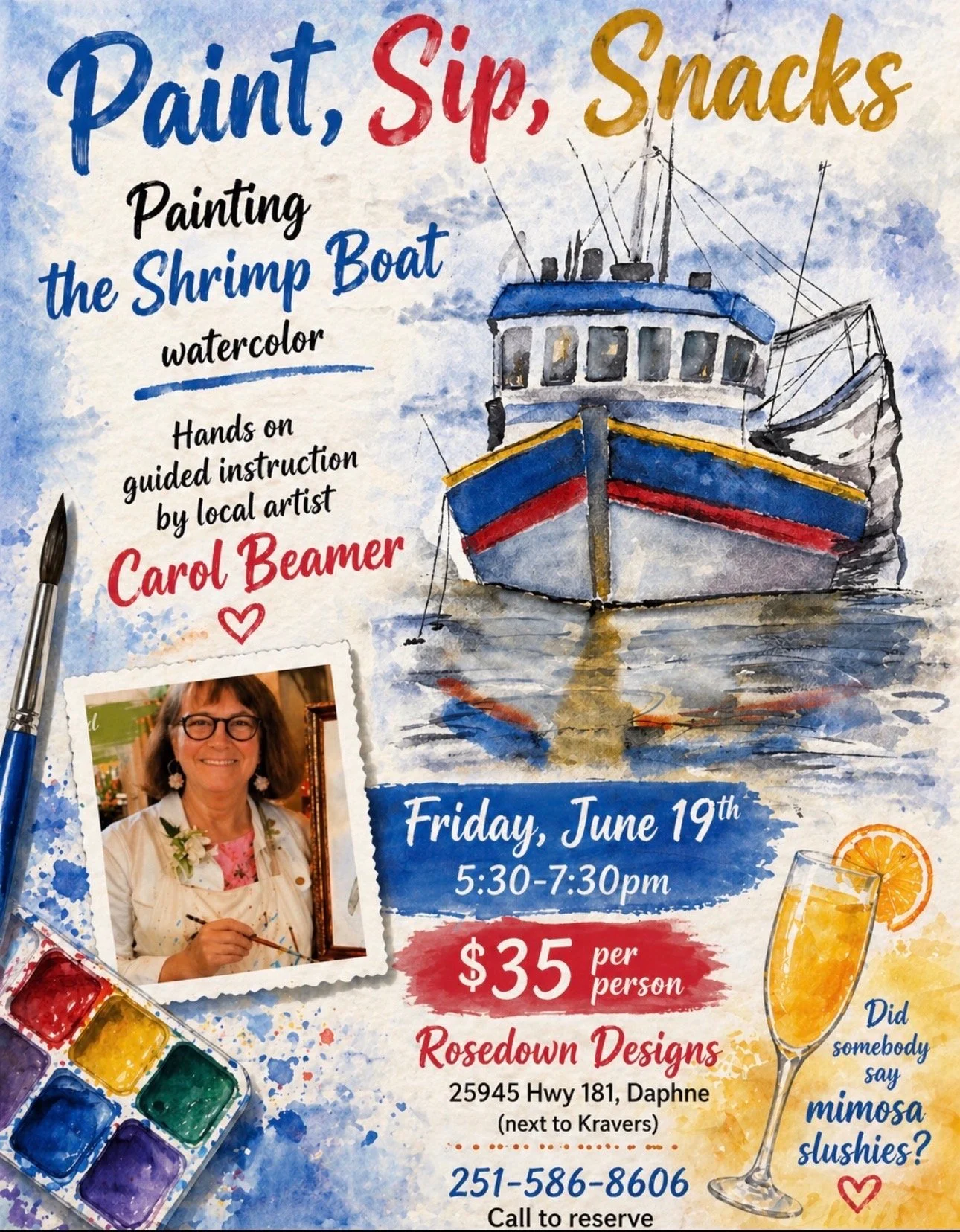 Watercolor Shrimp Boat