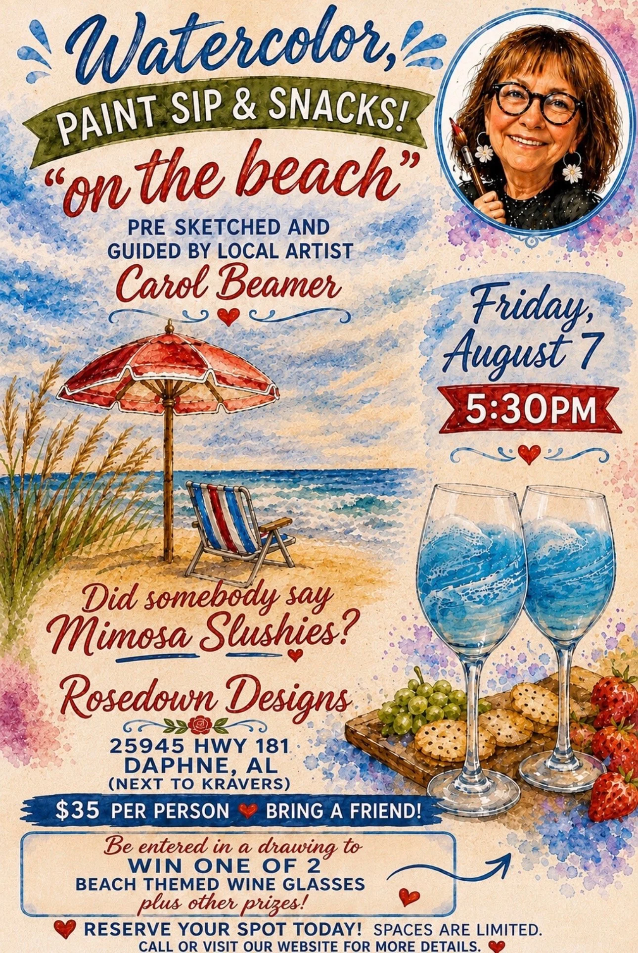 Watercolor Class “On the beach”