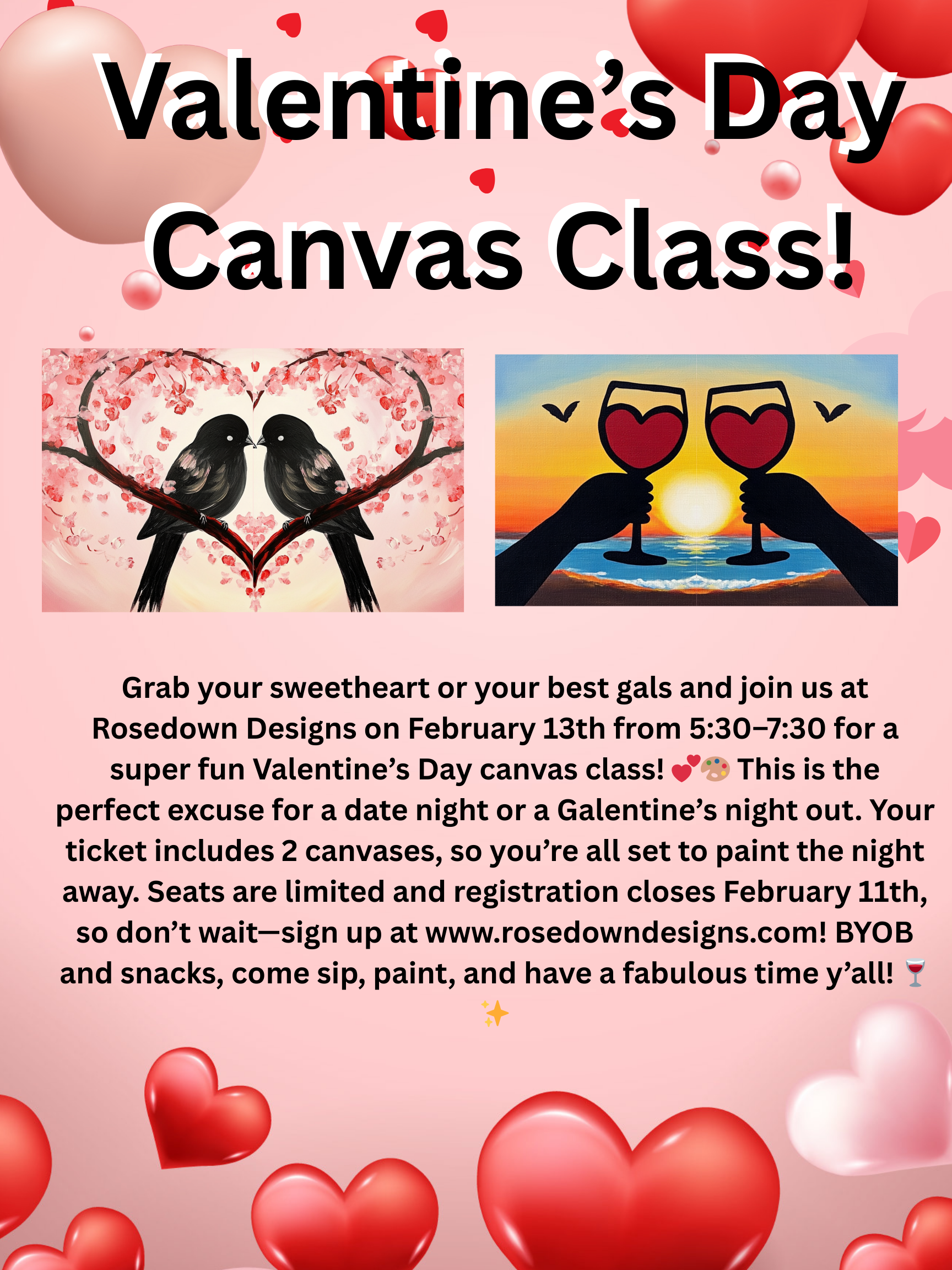 Valentines Day Canvas Class